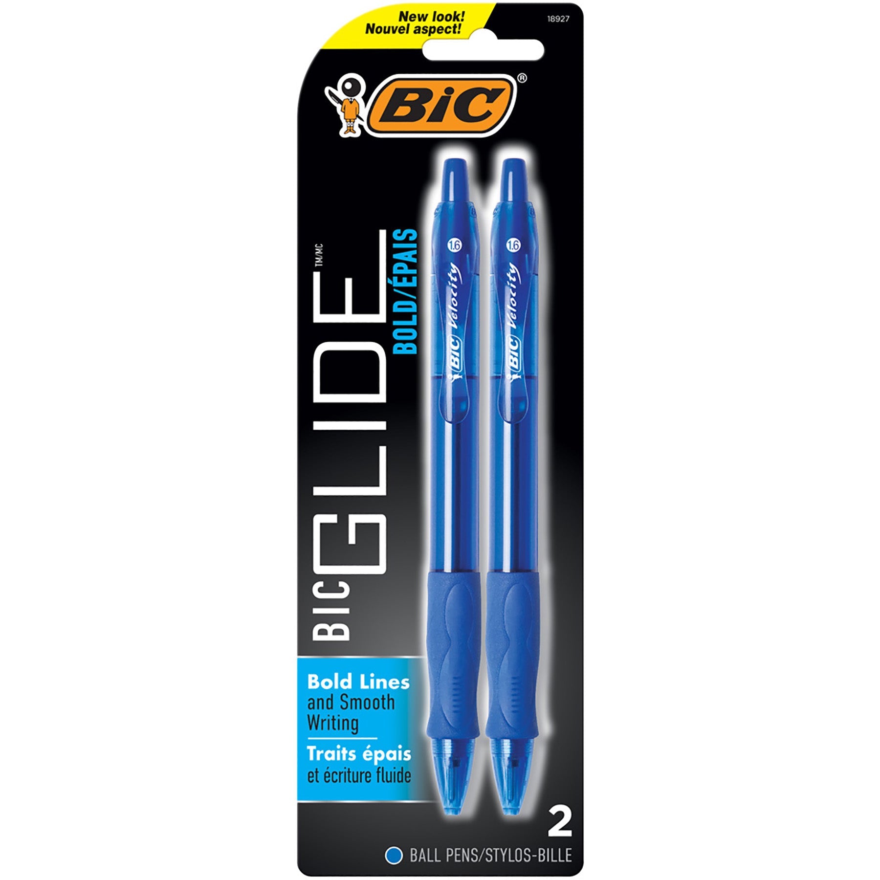 Bic Velocity 2 Retractable Ball Pens Blue Ink 1.6mm