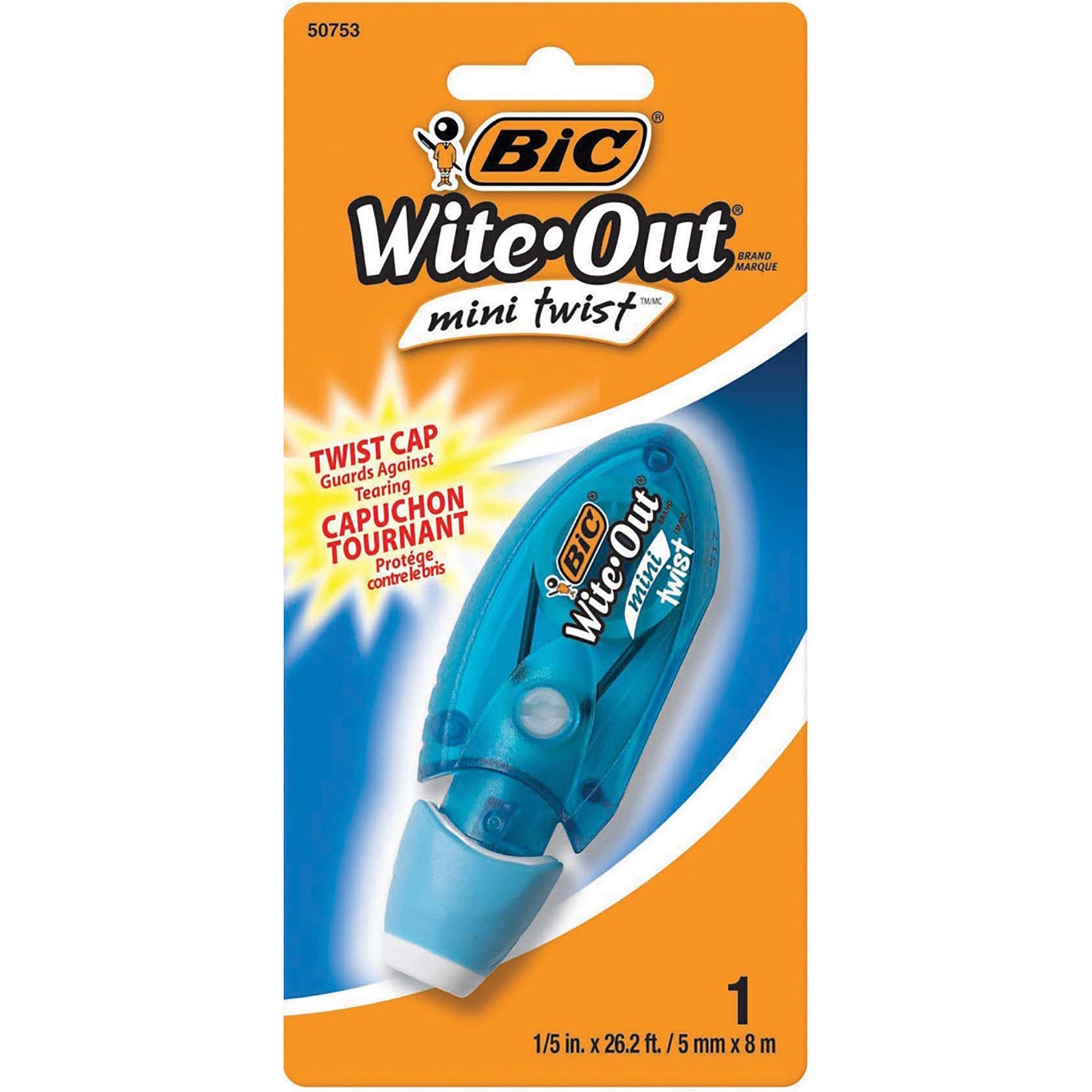 Bic Wite-out Correction Tape Twist Cap 0.1in x 26.2ft