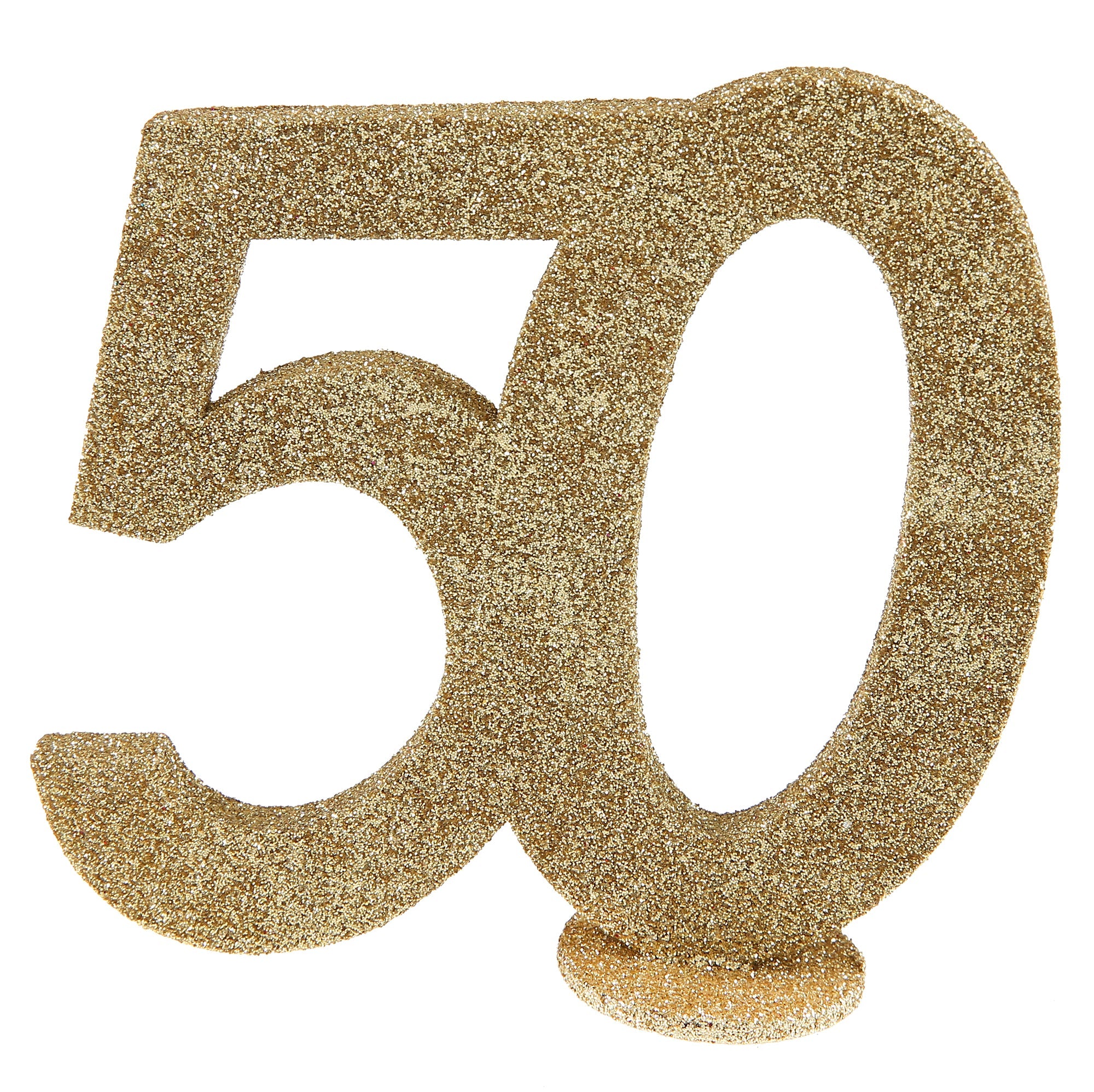 Age 50 Numeral Birthday Decoration Gold Glitter 4.3x4in