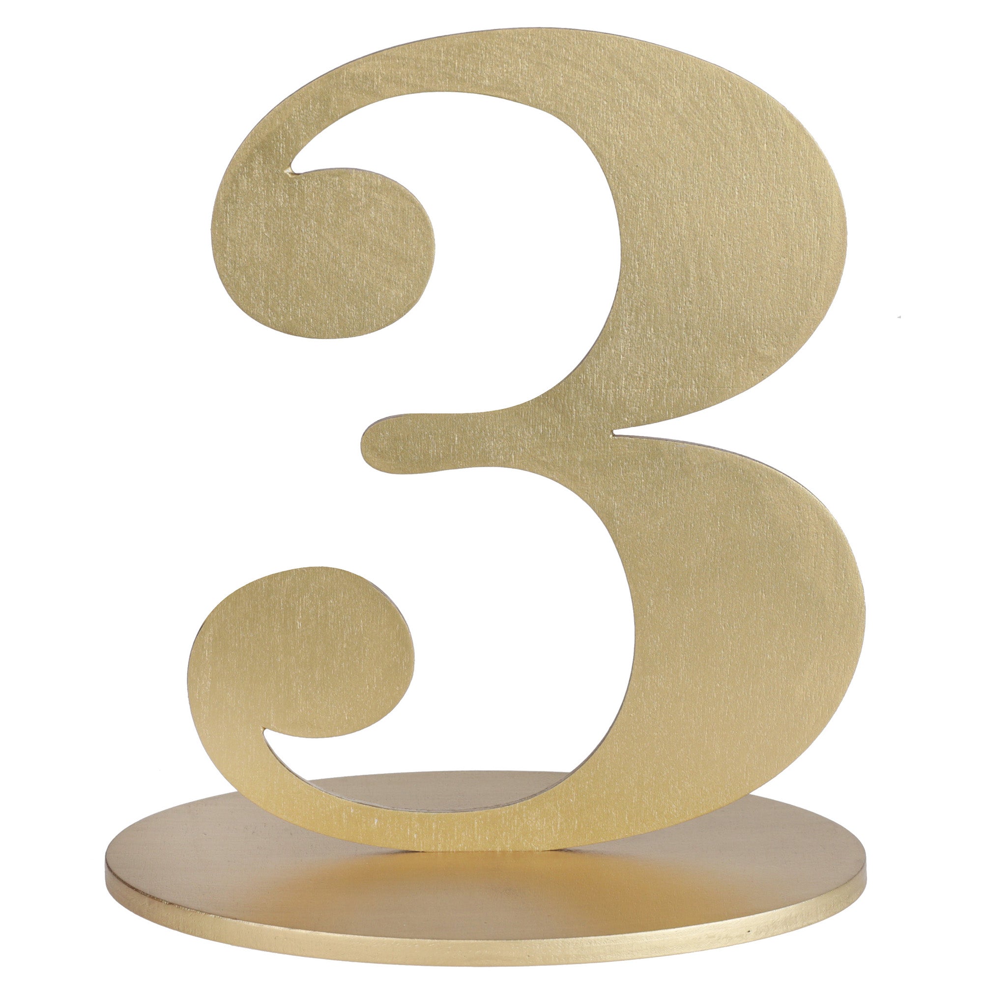Number 3 Name Holder Gold Metallic 5.5x3.5x6.7in