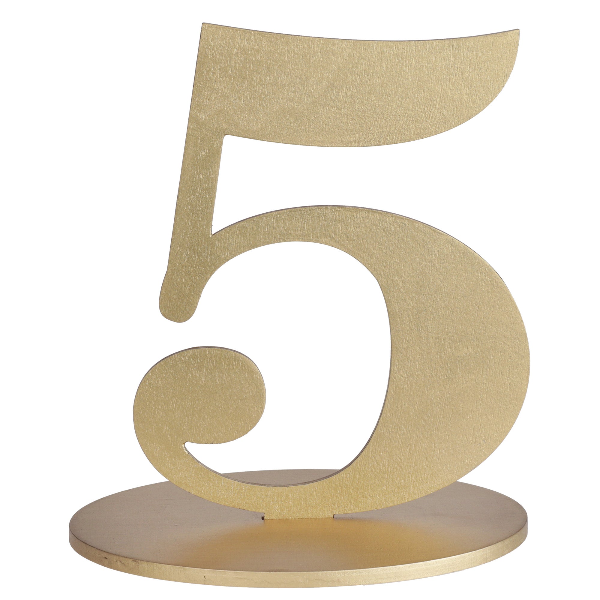 Number 5 Name Holder Gold Metallic 5.5x3.5x6.7in