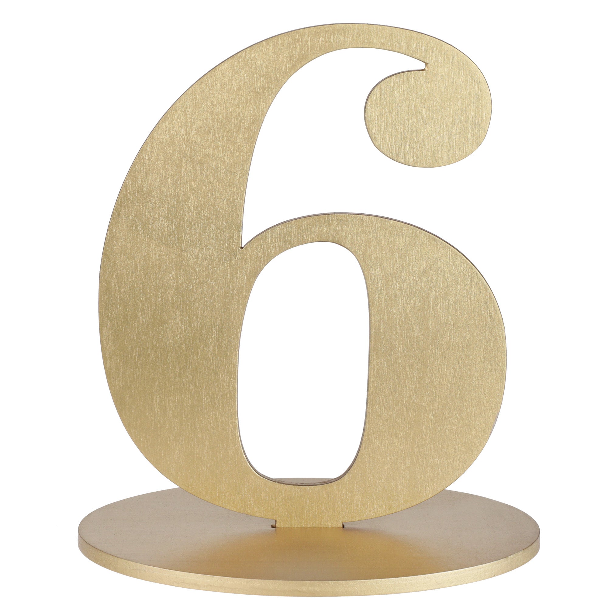 Number 6 Name Holder Gold Metallic 5.5x3.5x6.7in