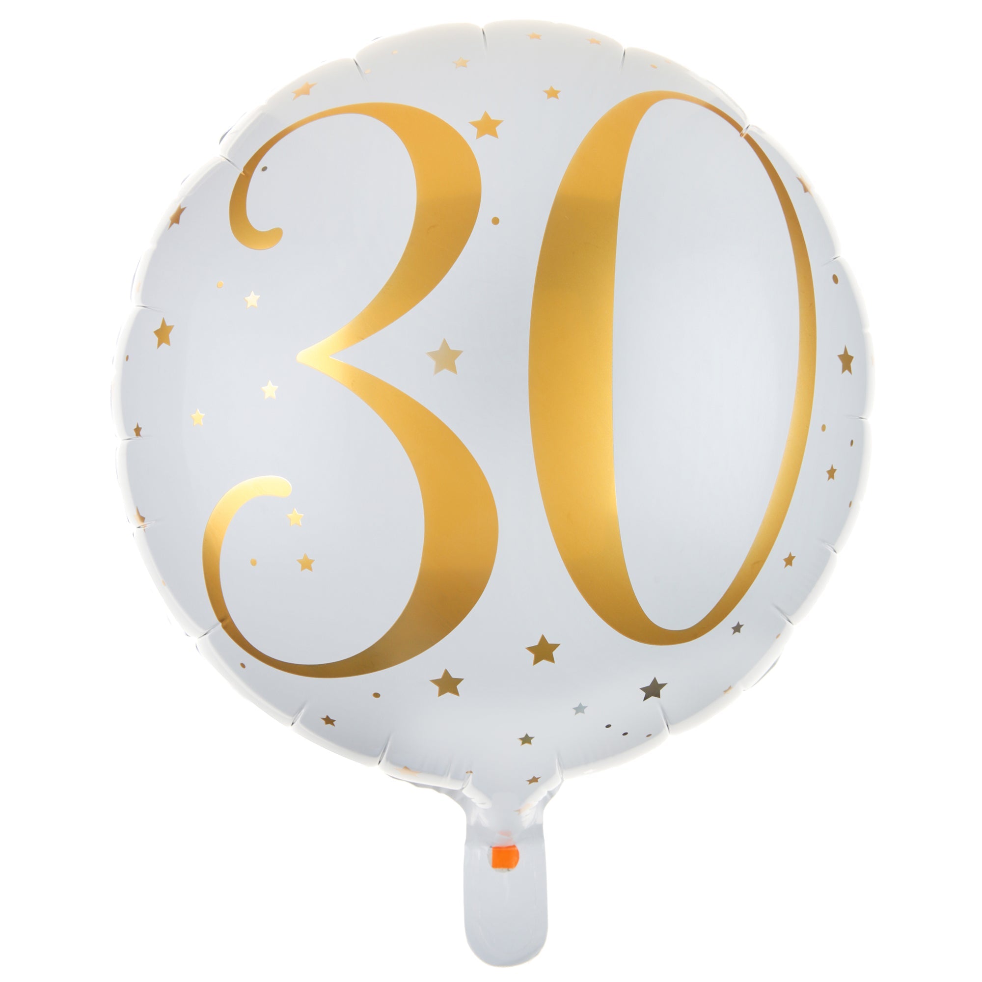 Age 30 Foil Balloon White and Gold 18in