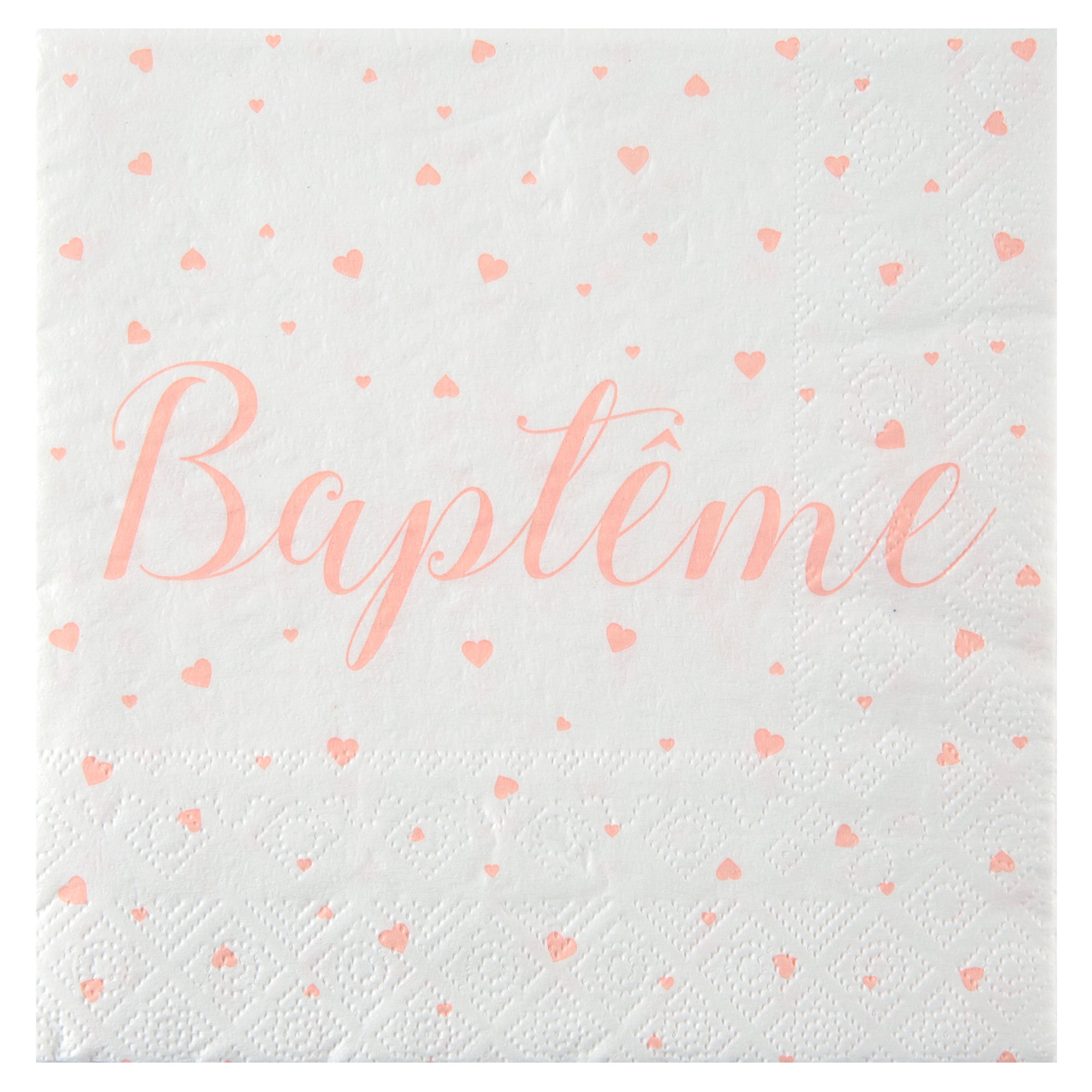 Baptism 20 Luncheon Napkins Coral 13x13in