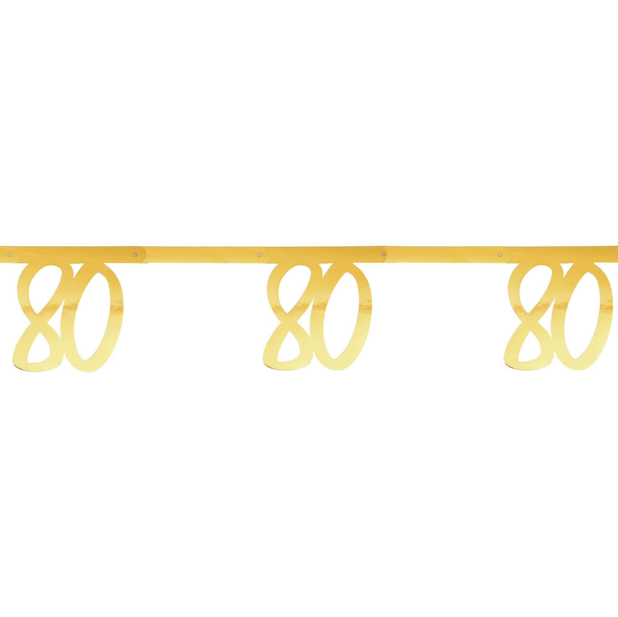 Age 80 Jointed Banner Gold Metallic 8x98in