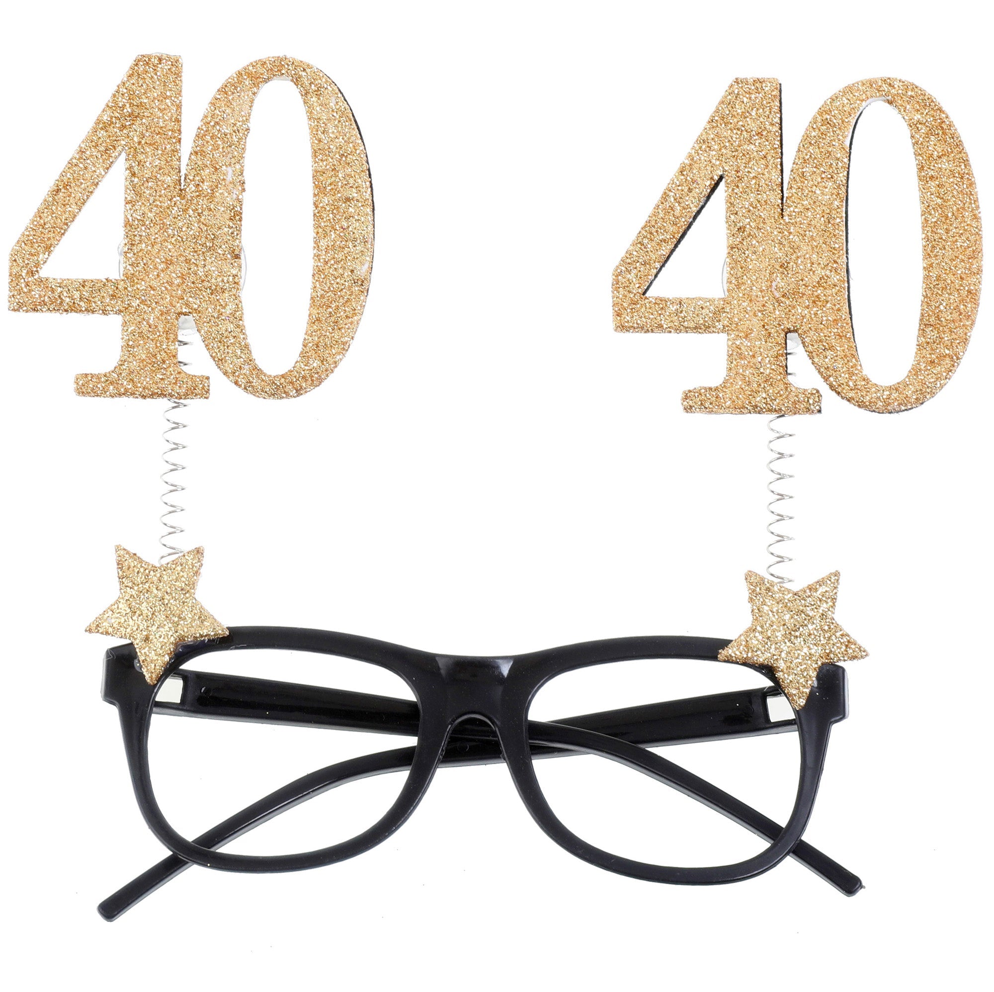 Age 40 Glasses Black and Gold 6x6.3in