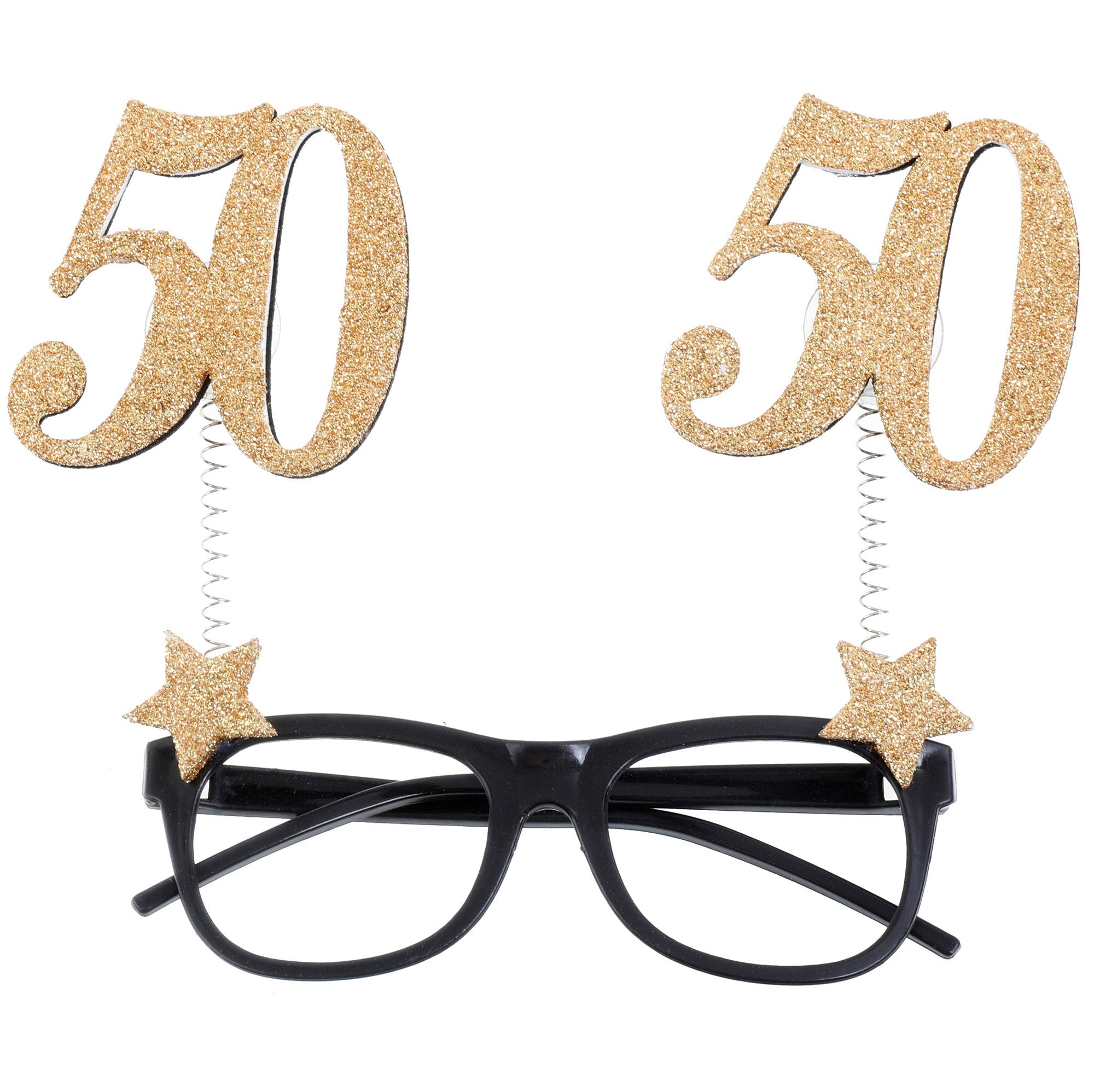 Age 50 Glasses Black and Gold 6x6.3in