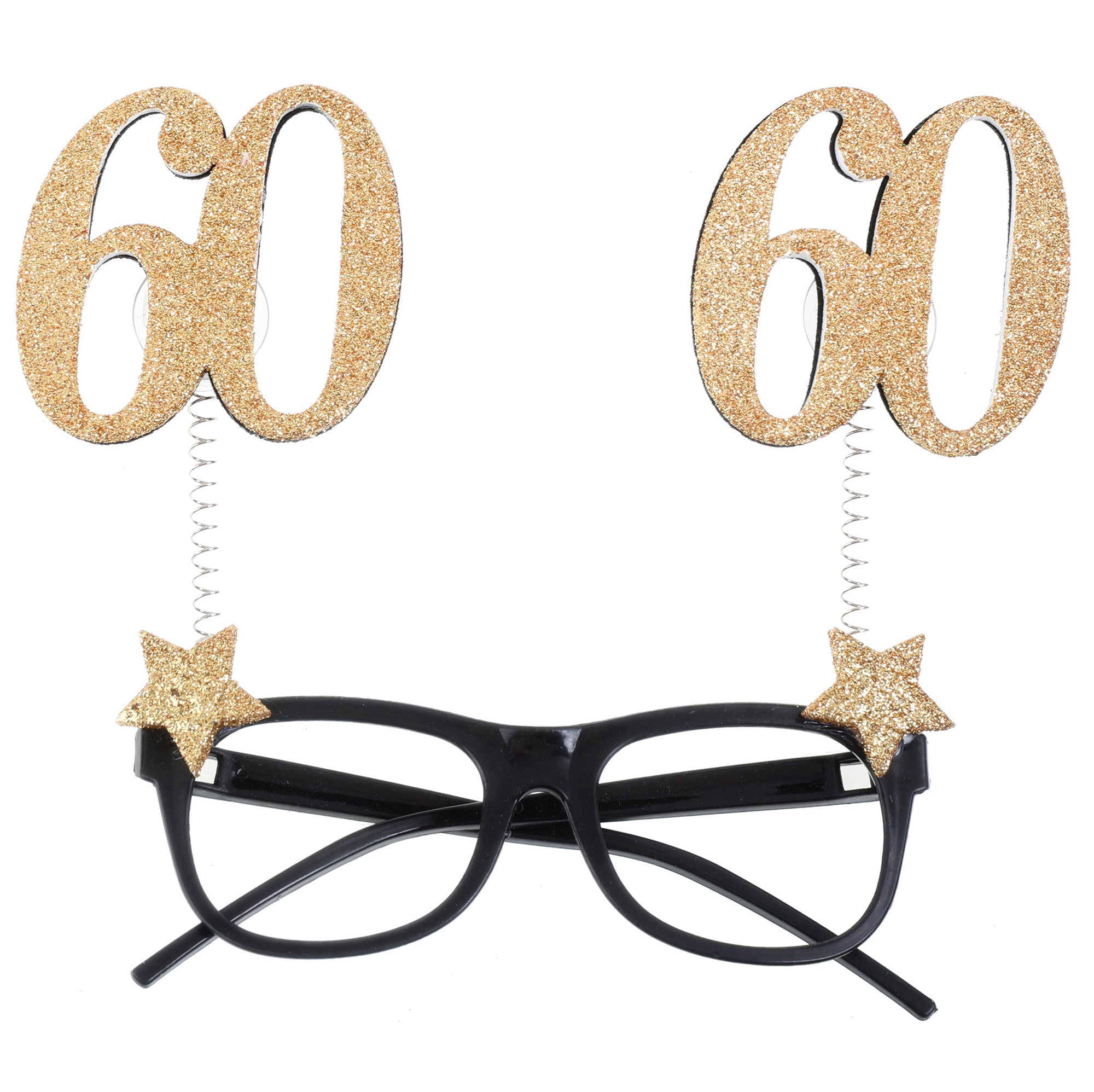 Age 60 Glasses Black and Gold 6x6.3in
