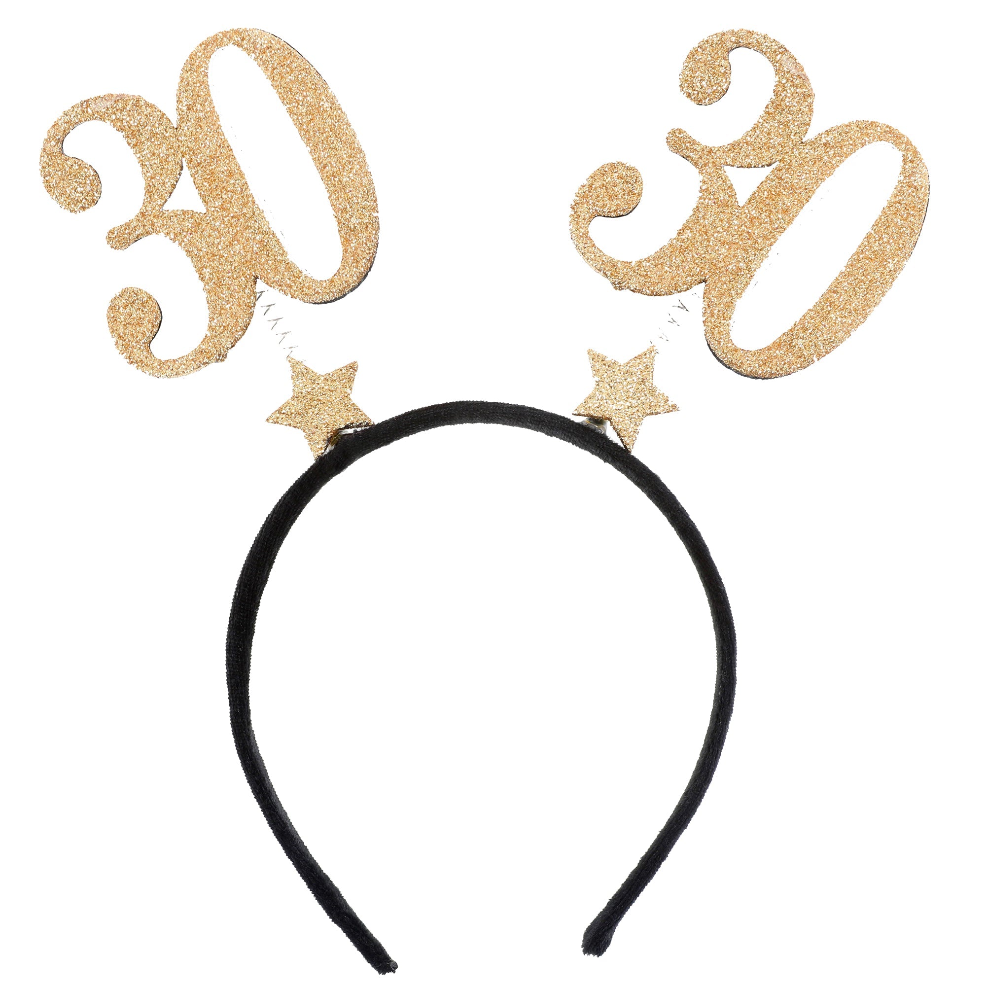 Age 30 Headband Black and Gold 8.3x9.8in