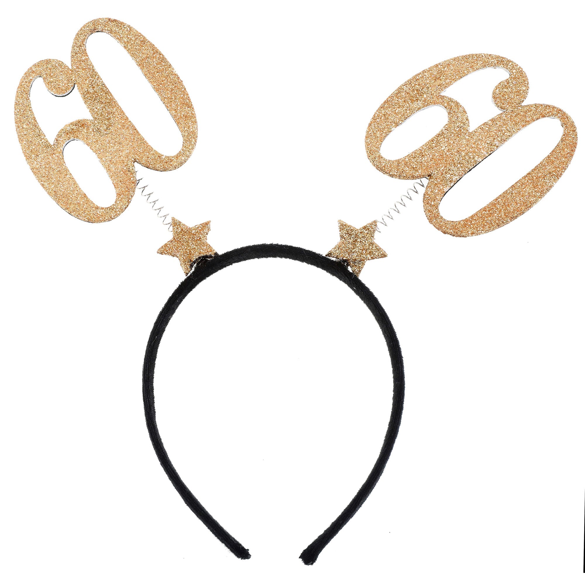 Age 60 Headband Black and Gold 8.3x9.8in