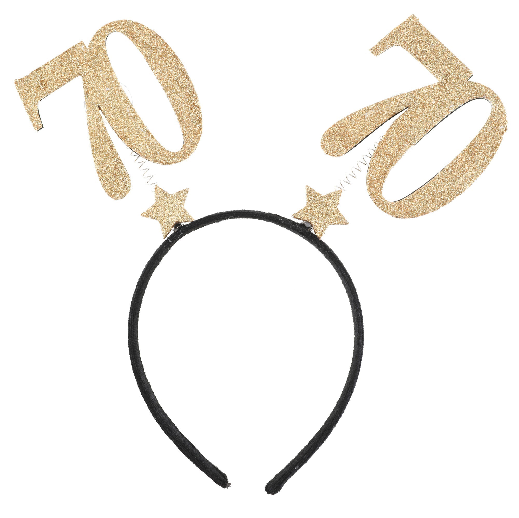 Age 70 Headband Black and Gold 8.3x9.8in