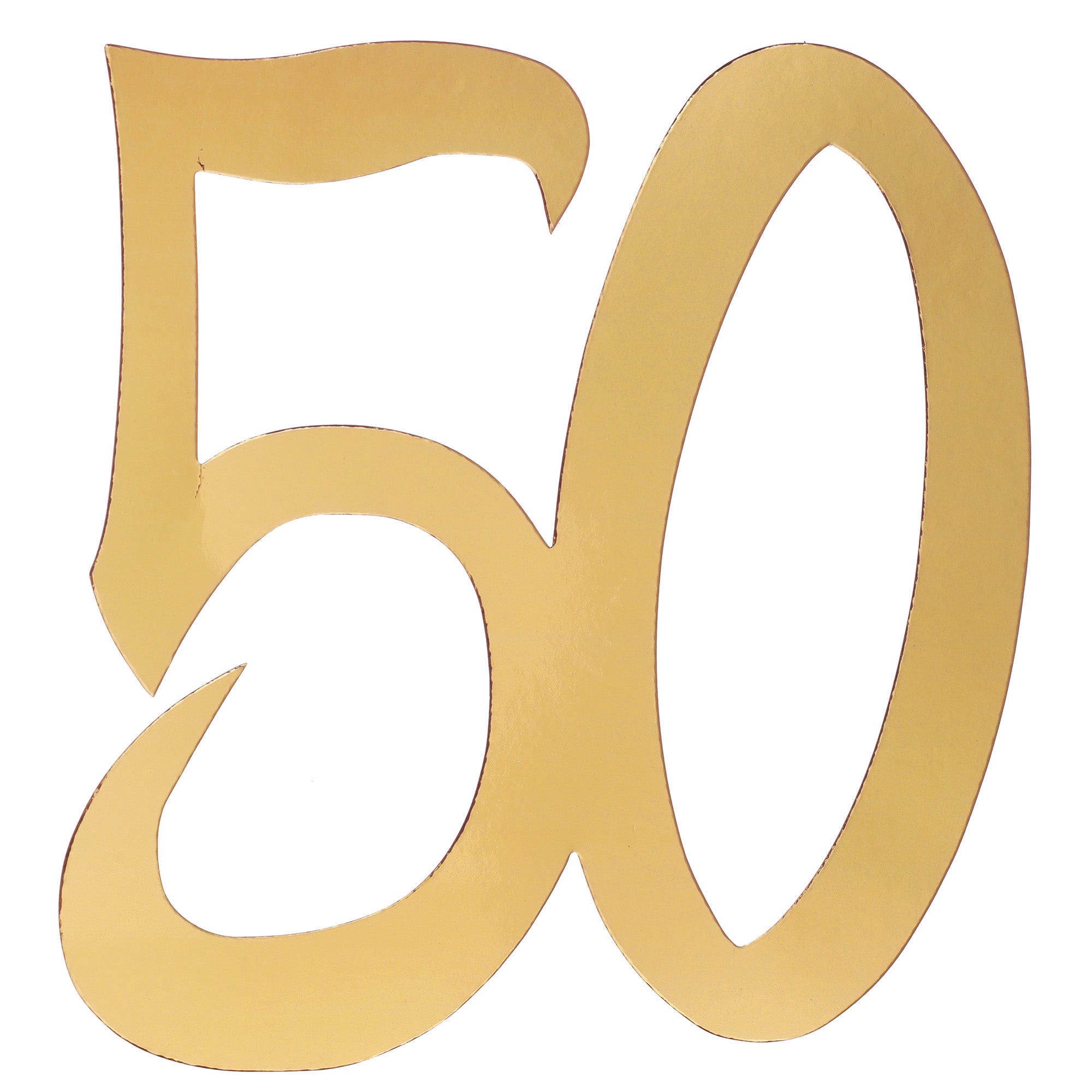 Age 50 4 Big Paper Confetti Gold Metallic 7.9x7.1in