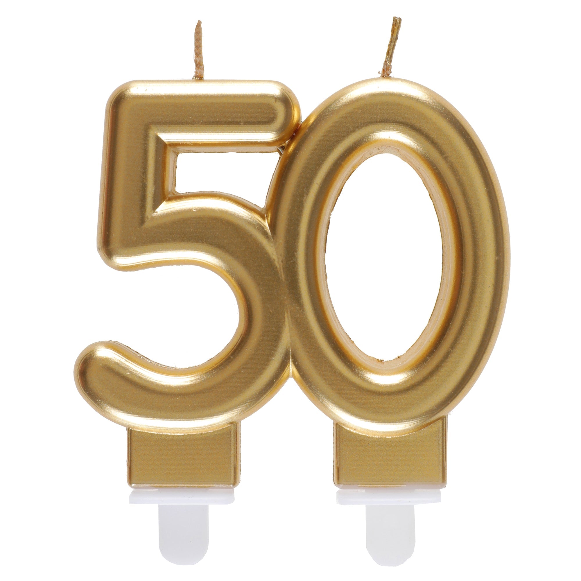 Age 50 Birthday Candle Gold 3x3.5in