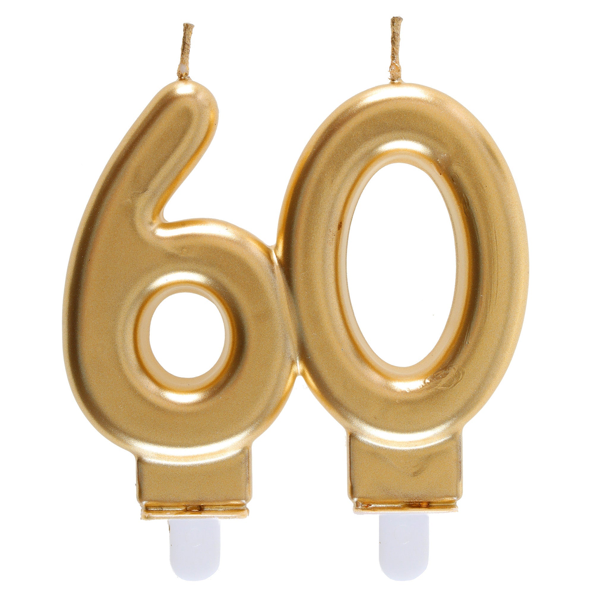Age 60 Birthday Candle Gold 3x3.5in