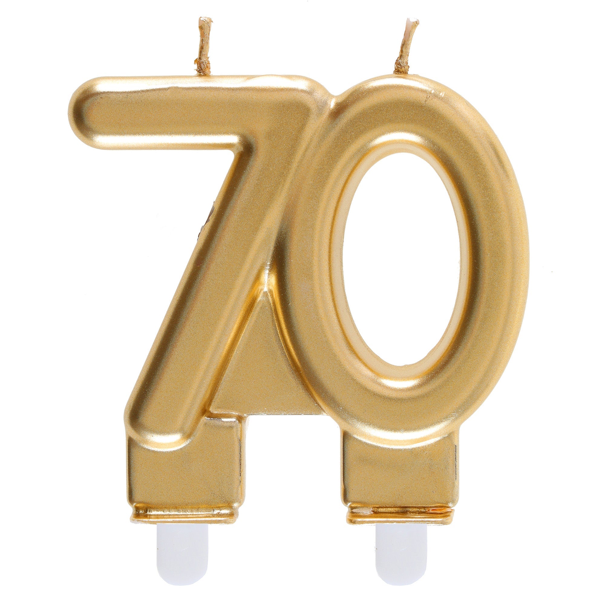 Age 70 Birthday Candle Gold 3x3.5in