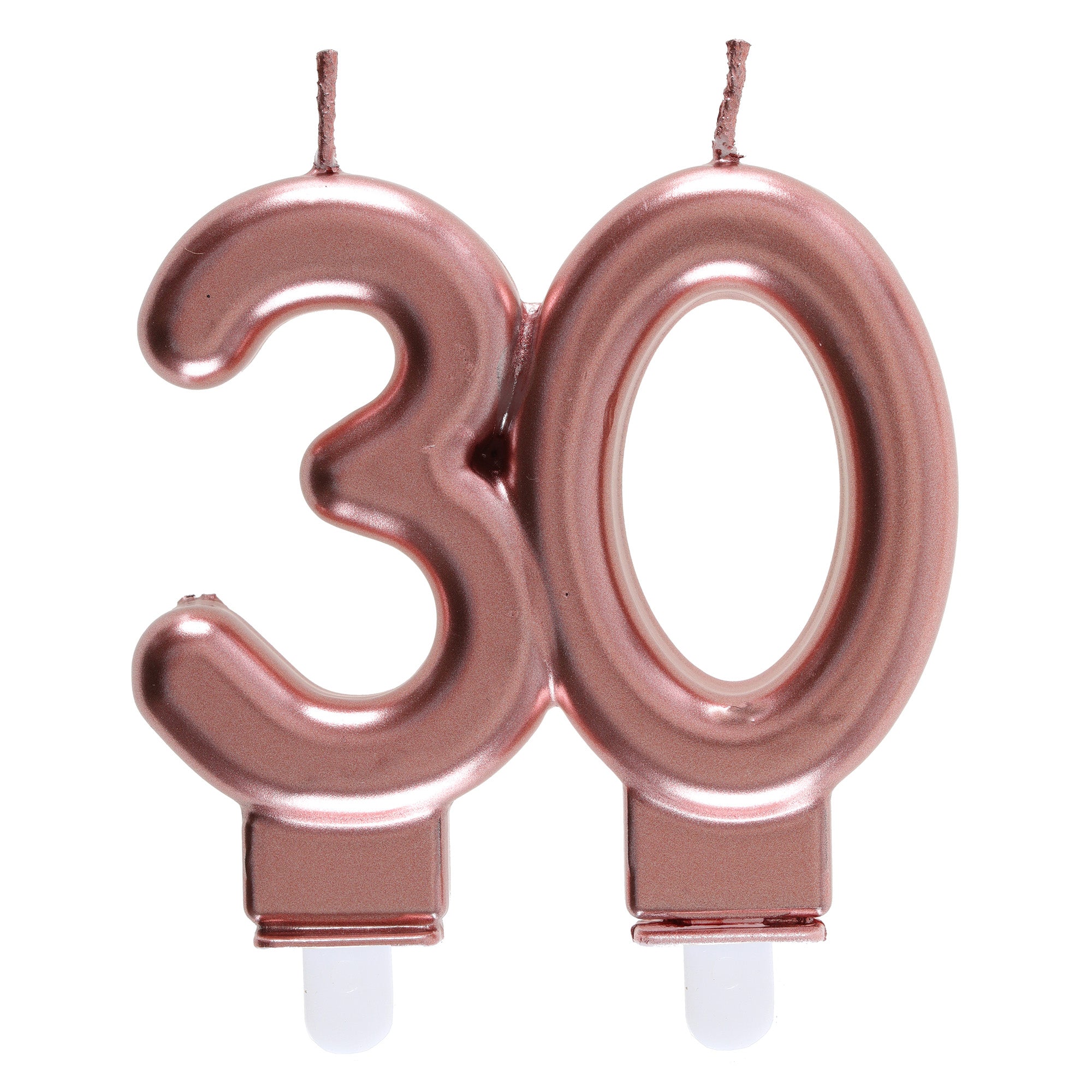 Age 30 Birthday Candle Rose Gold 3x3.5in