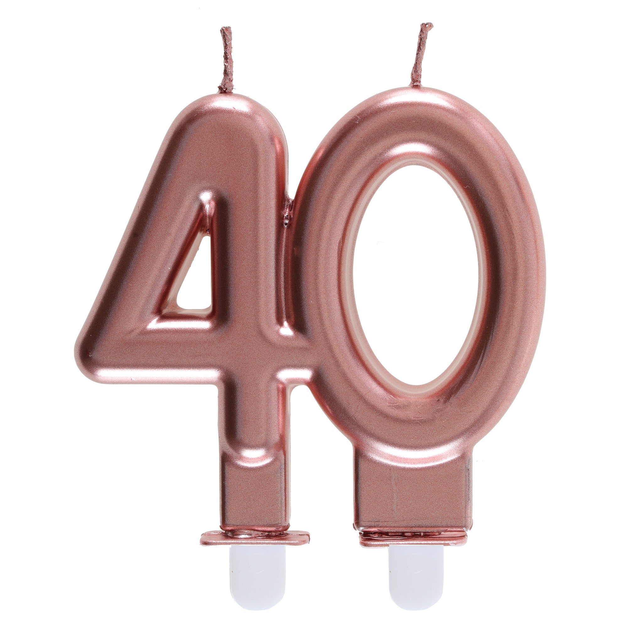 Age 40 Birthday Candle Rose Gold 3x3.5in