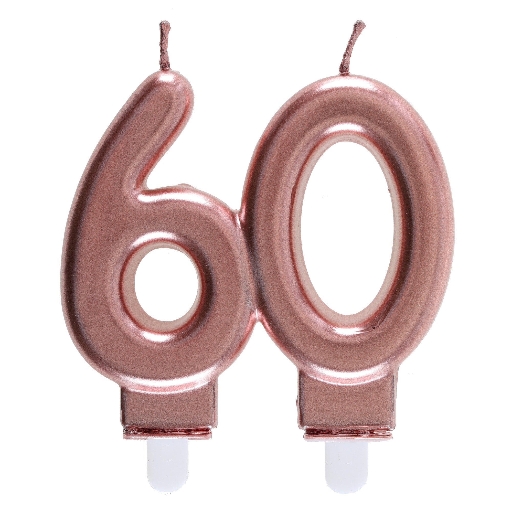 Age 60 Birthday Candle Rose Gold 3x3.5in