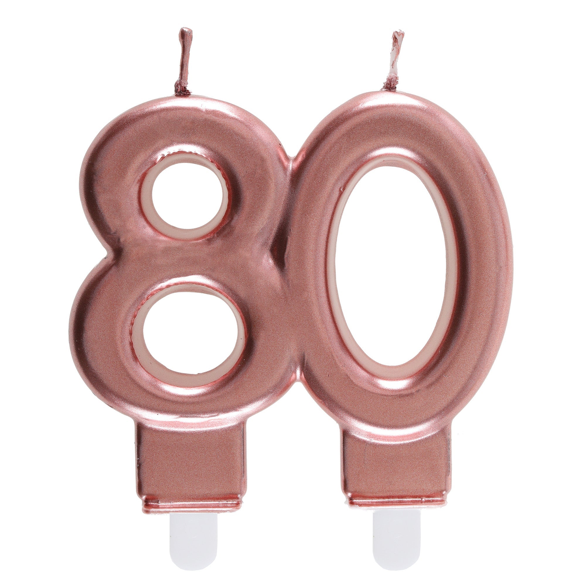Age 80 Birthday Candle Rose Gold 3x3.5in