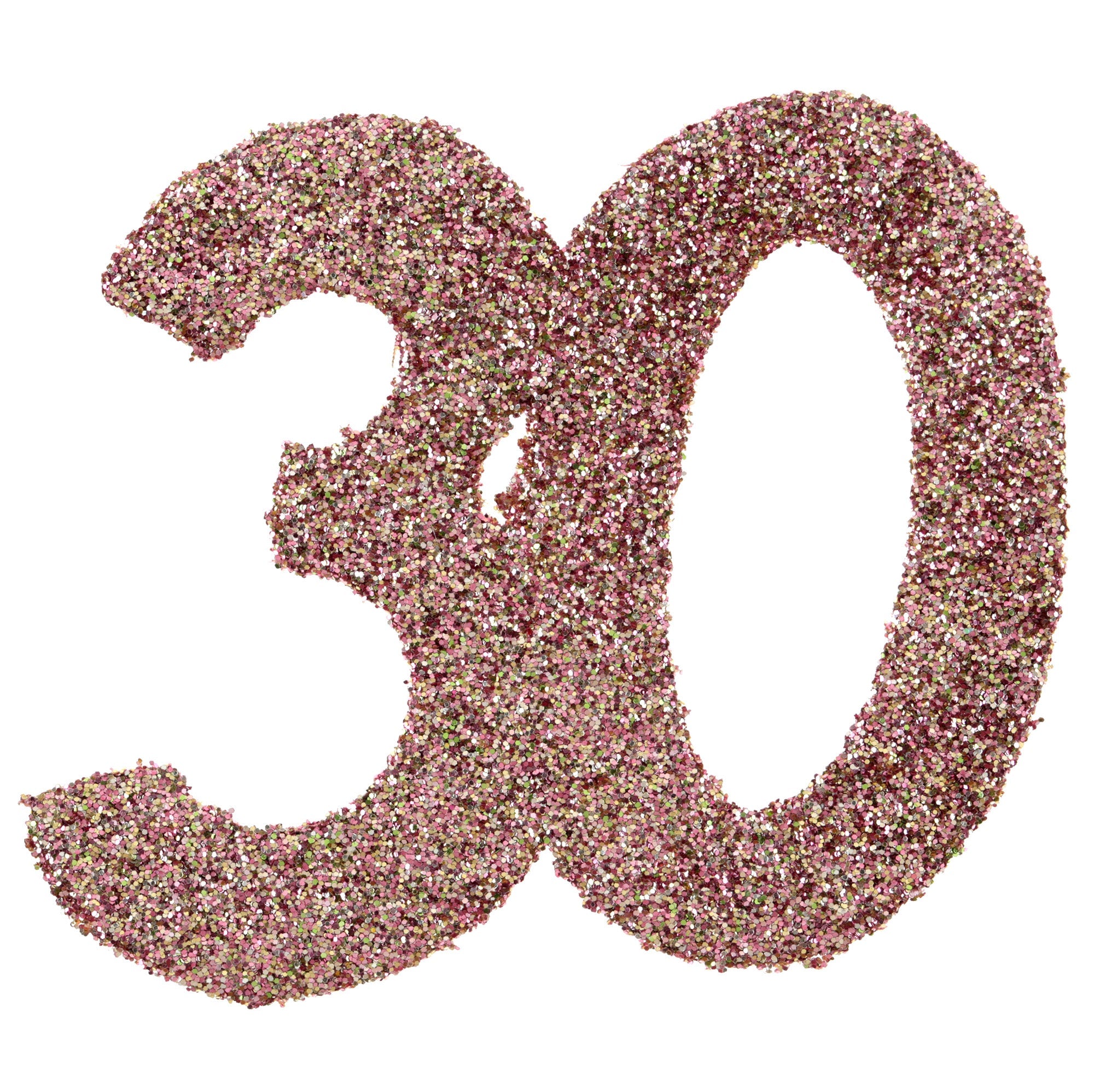 Age 30 Small Glitter Decorations to Sprinkle Rose Gold 2.4x2.4in
