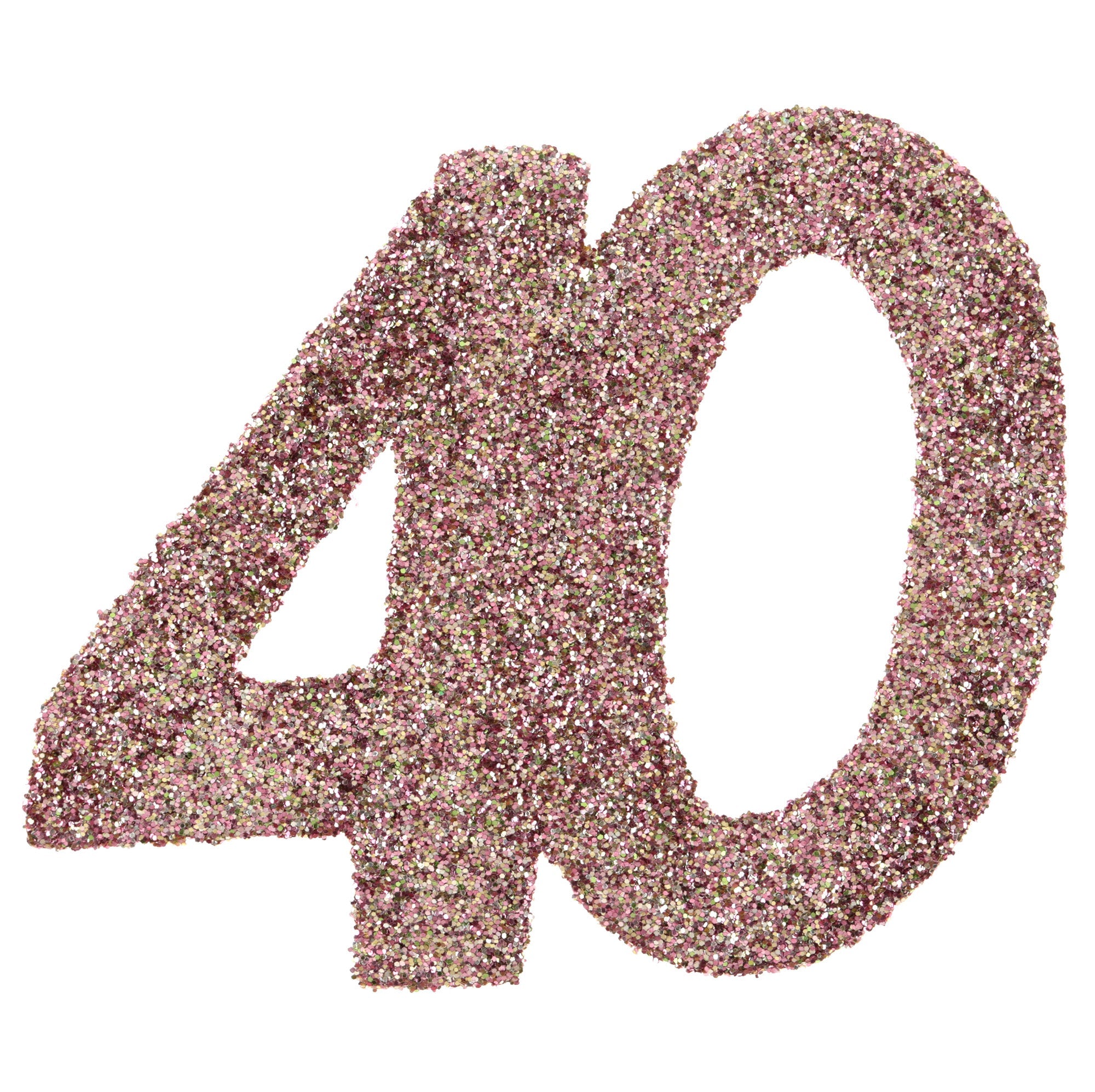 Age 40 Small Glitter Decorations to Sprinkle Rose Gold 2.4x2.4in