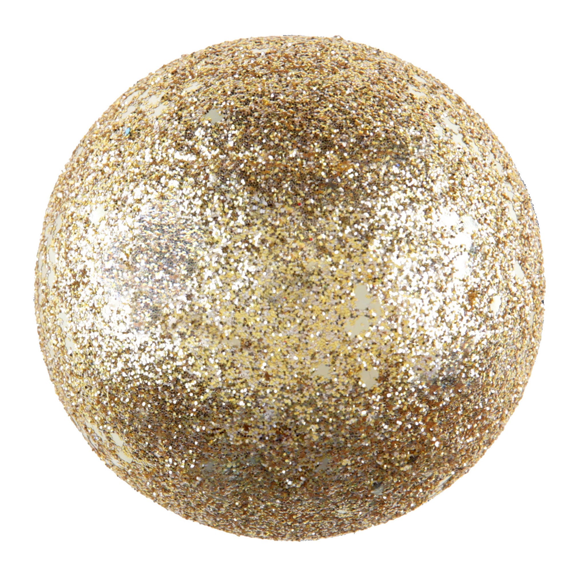50 Mini Glitter Balls Gold 0.4in