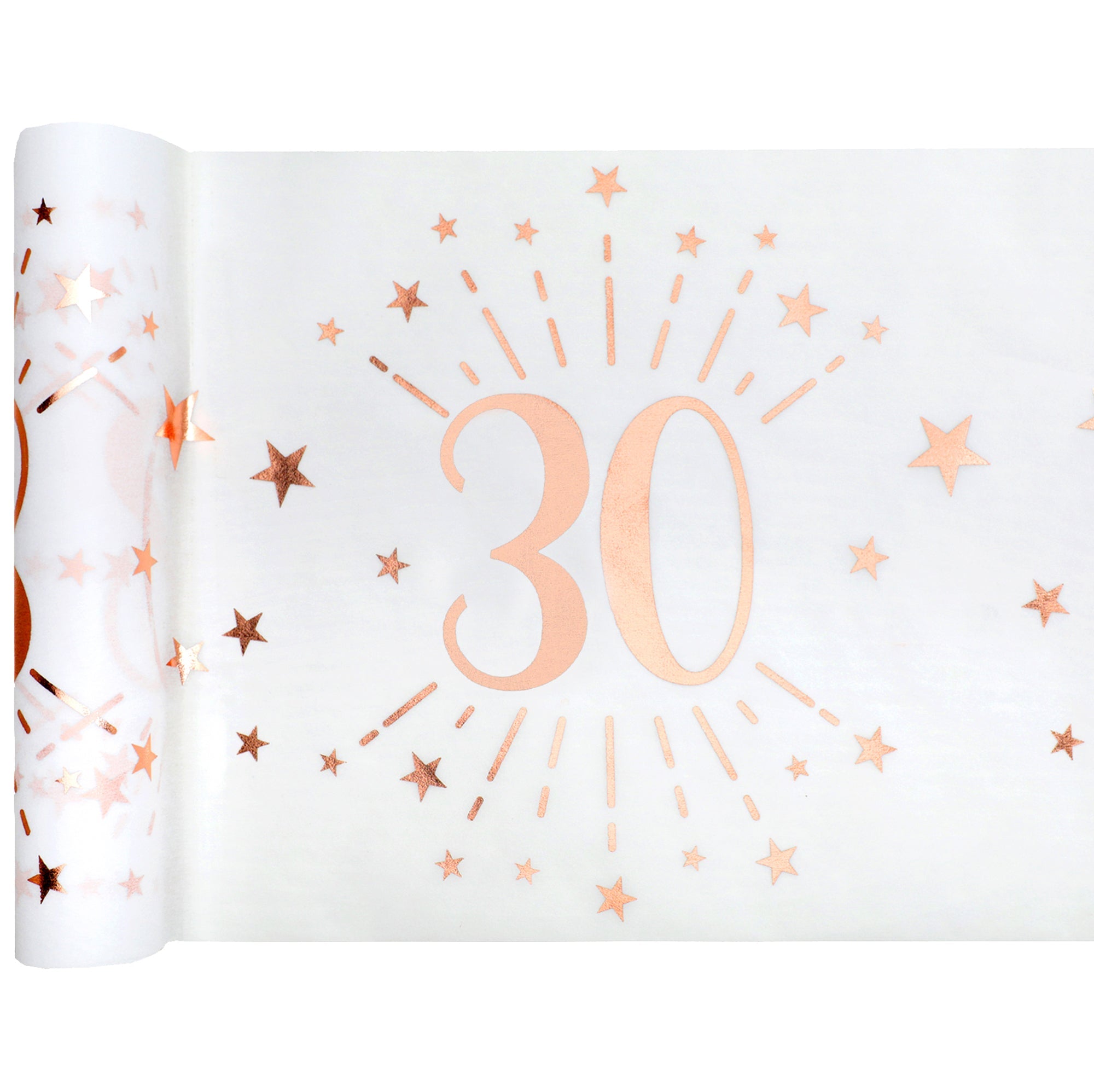 Sparkling Age 30 Table Runner Rose Gold 12x195in