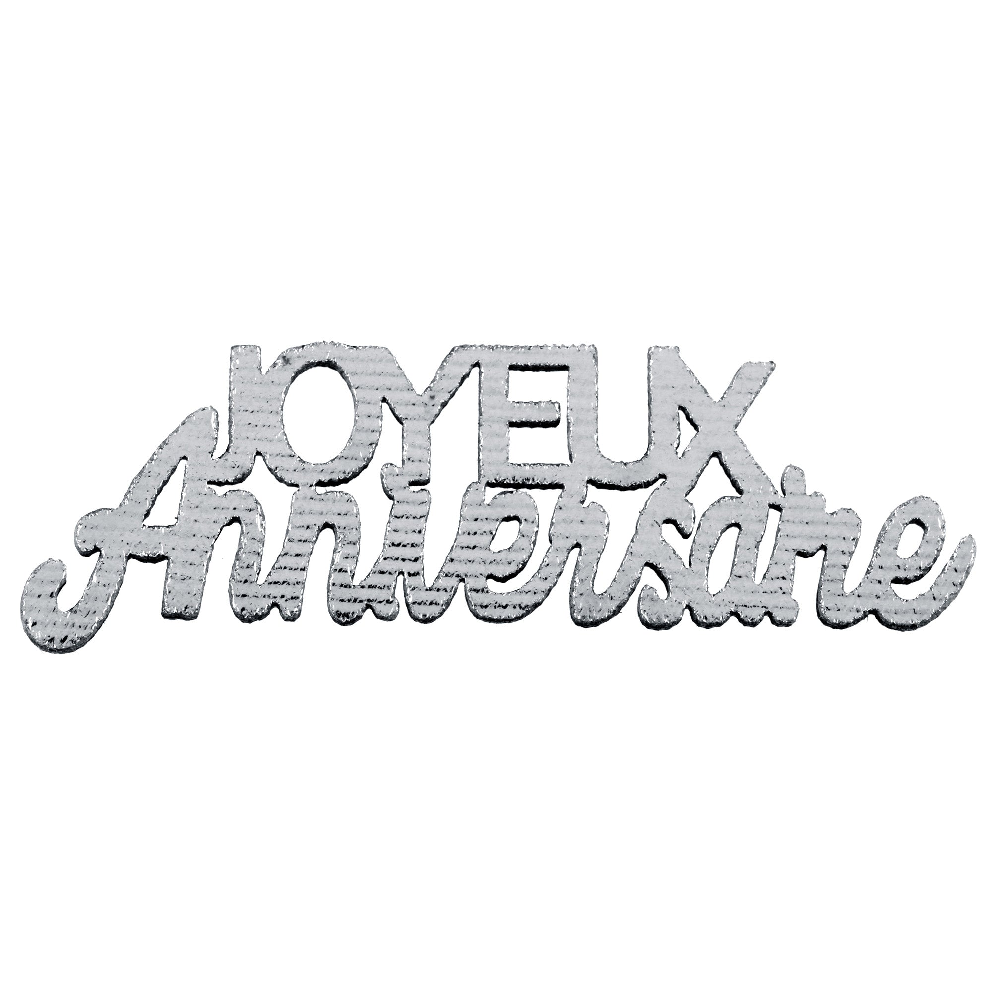 Joyeux Anniversaire 10 Small Decorations to Sprinkle Silver 2.6x1.4in