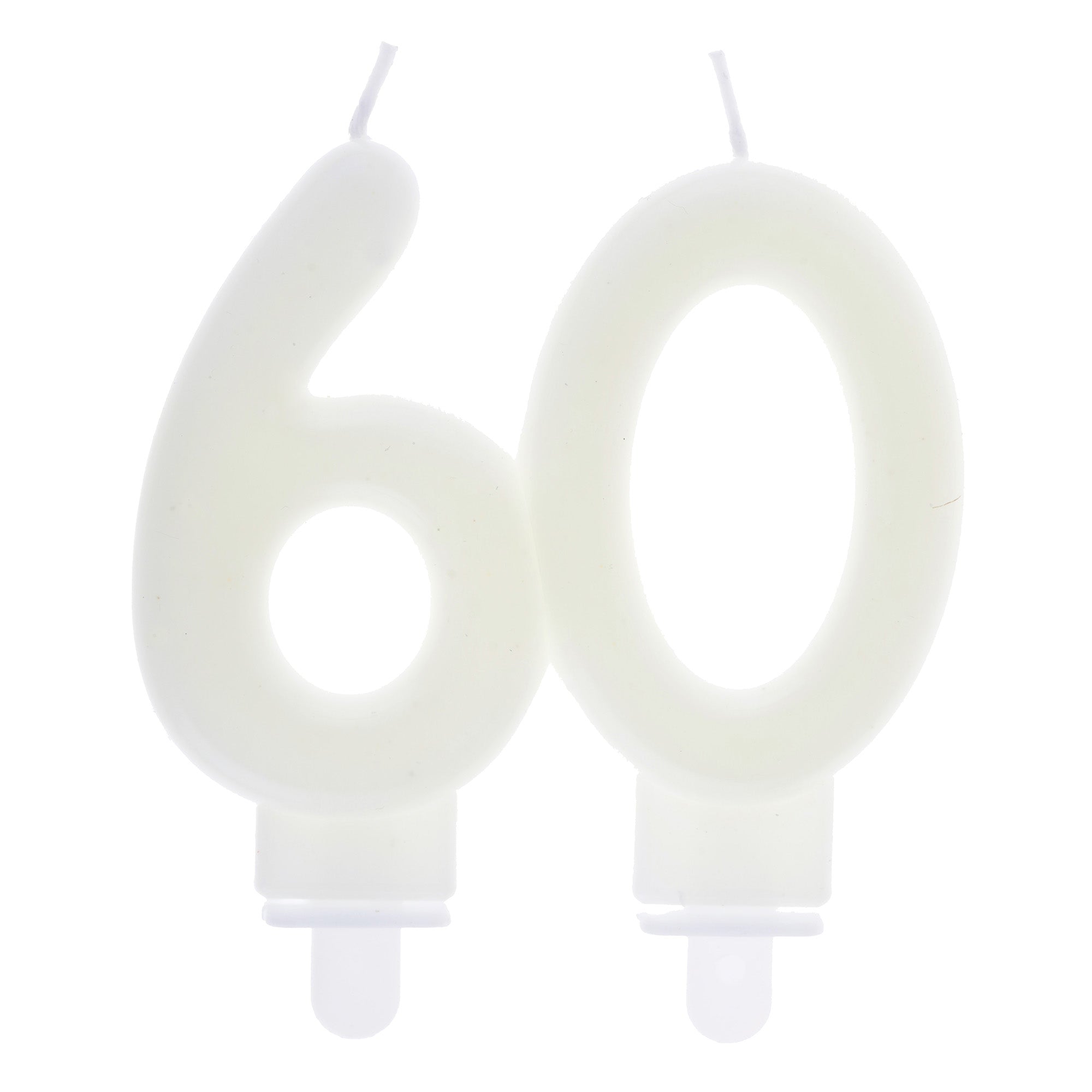 Age 60 Birthday Candle Phosphorescent 3x3.5in