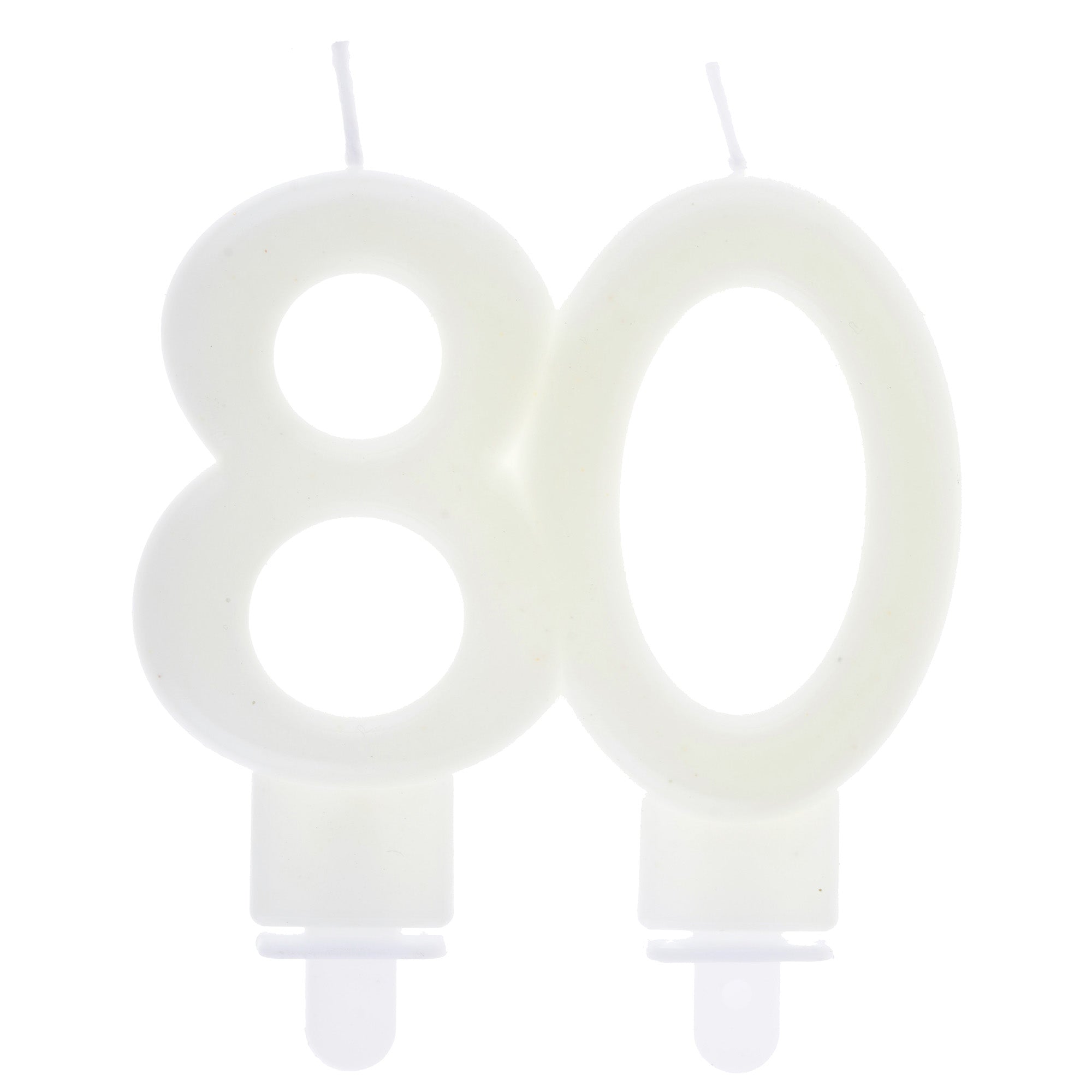 Age 80 Birthday Candle Phosphorescent 3x3.5in