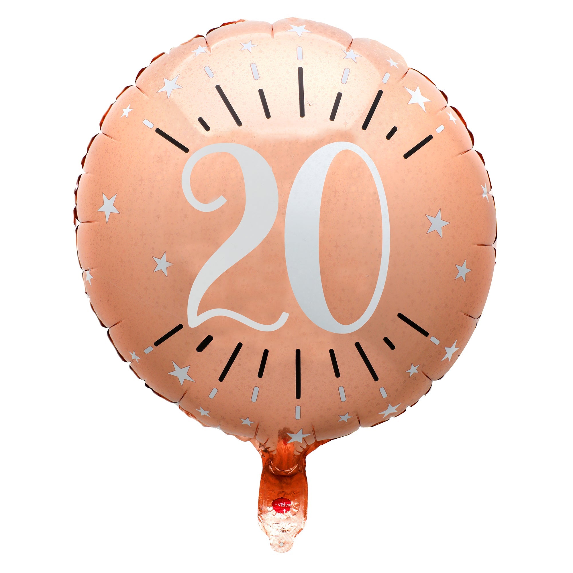 Sparkling Age 20 Foil Balloon Rose Gold 18in