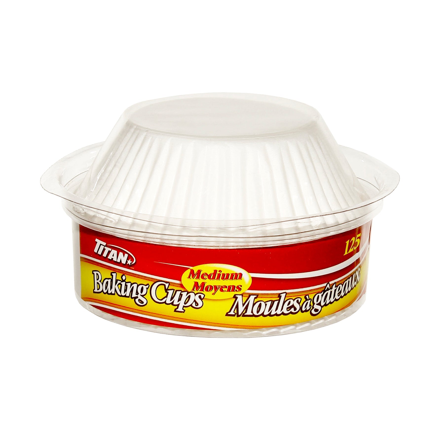 Titan 125 Medium White Baking Cups 2.4x1in