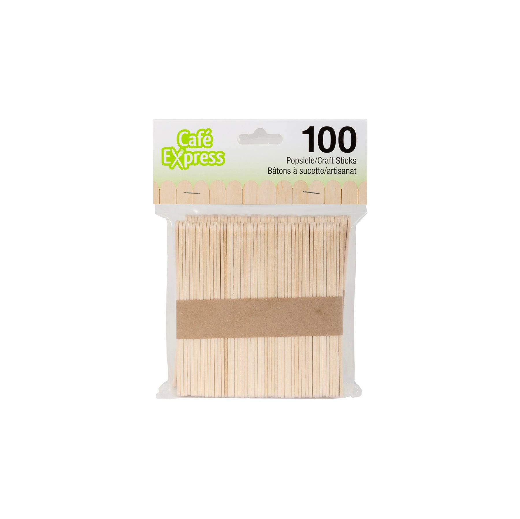 Cafe Express 100 Wooden Popsicle / Craft Sticks 4.5in
