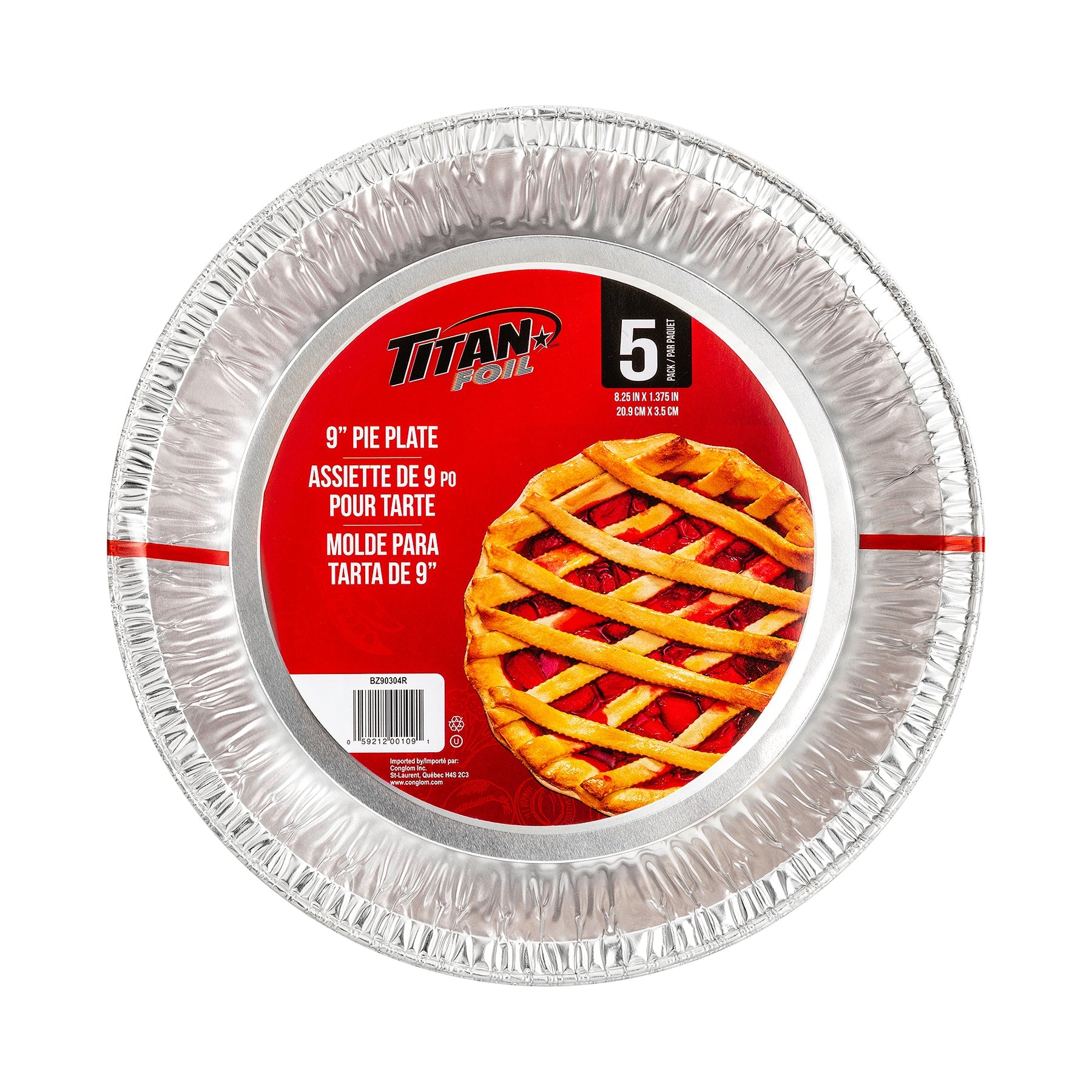 Titan 5 Aluminium Deep Pie Pans 9in