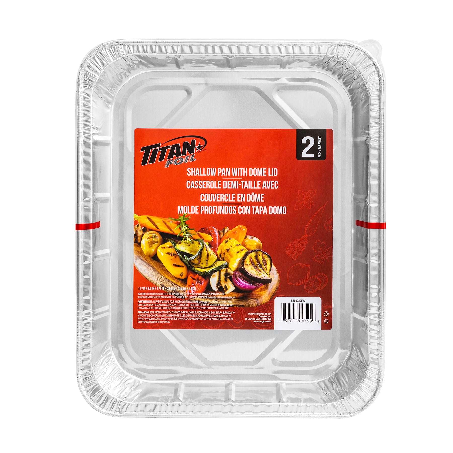 Shallow Pan Box Titan 2 Aluminium Shallow Pans with Dome Lids 11.7x9.3x1.77in