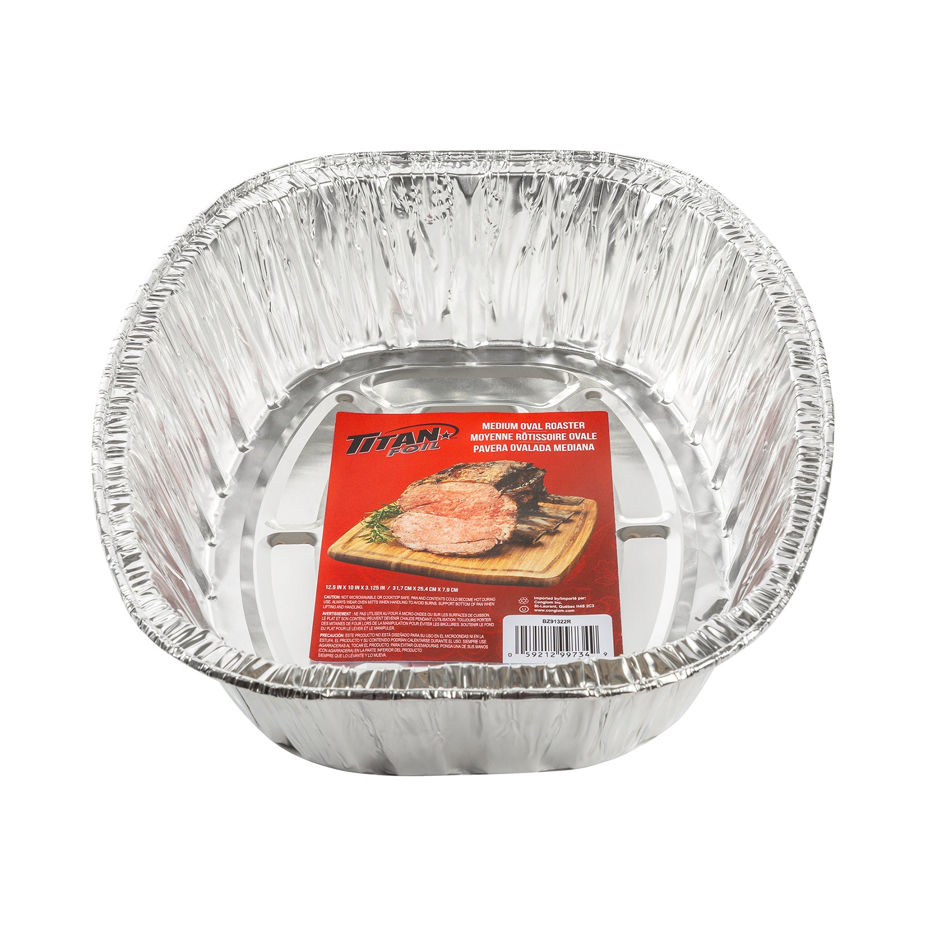 Titan Aluminium Oval Roaster Medium  12.5x10x3.1in