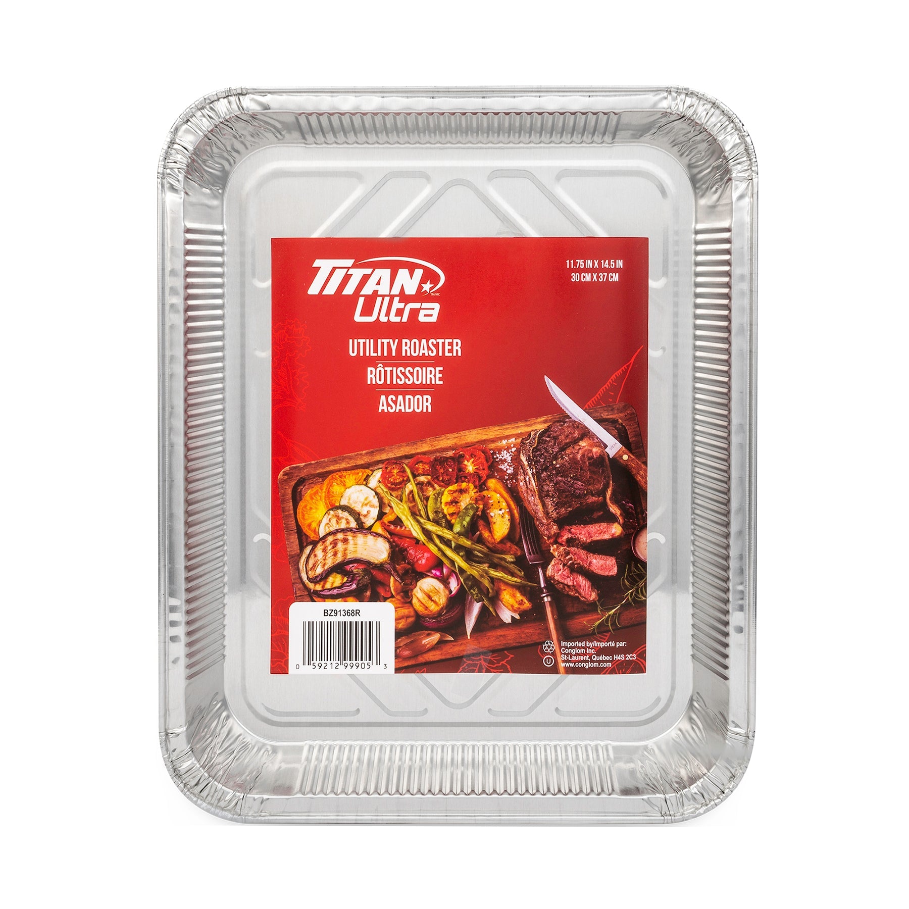 Titan Aluminium Rectangular Utillity Roaster 11.75x14.5x2in