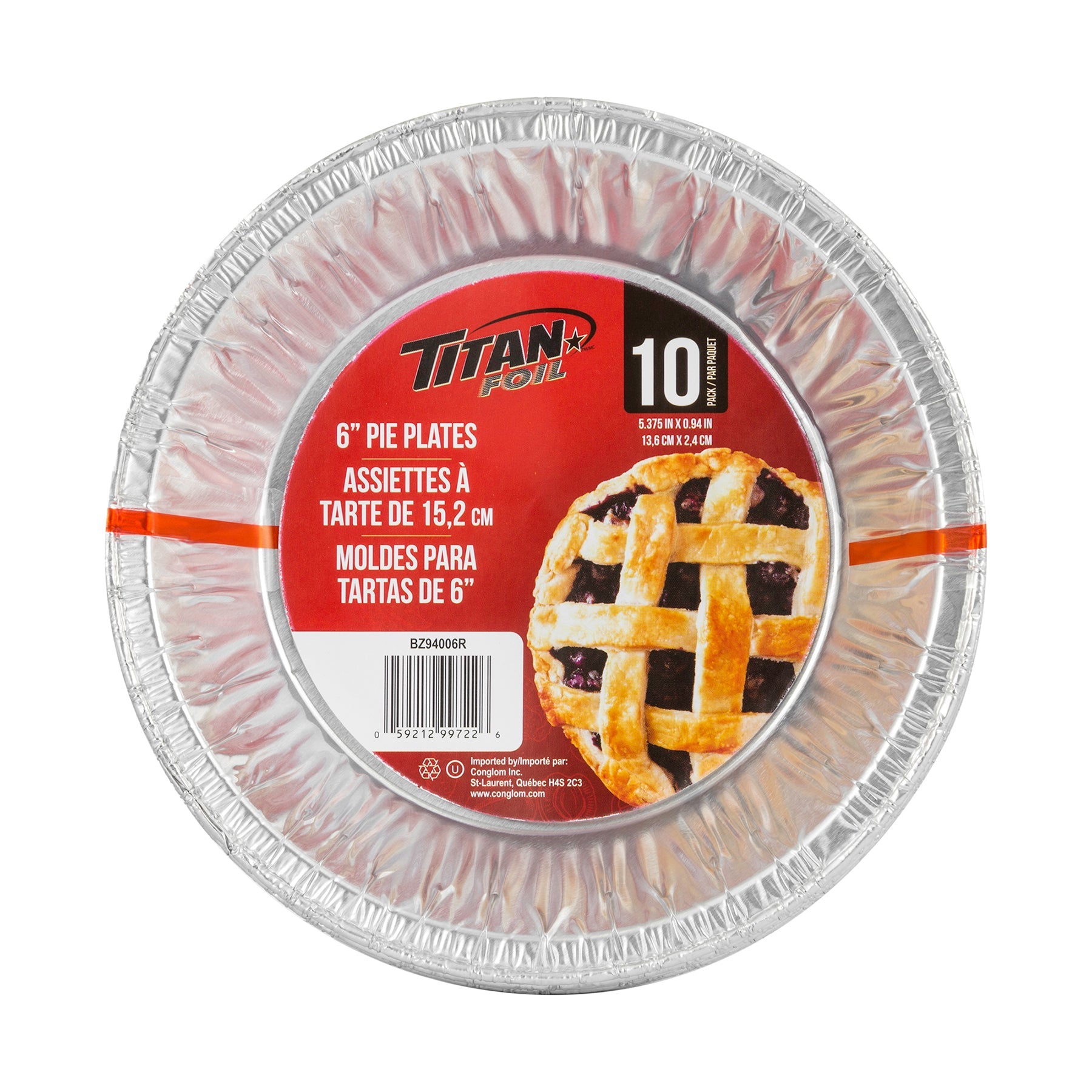 Titan 10 Aluminium Pie Pans 6in