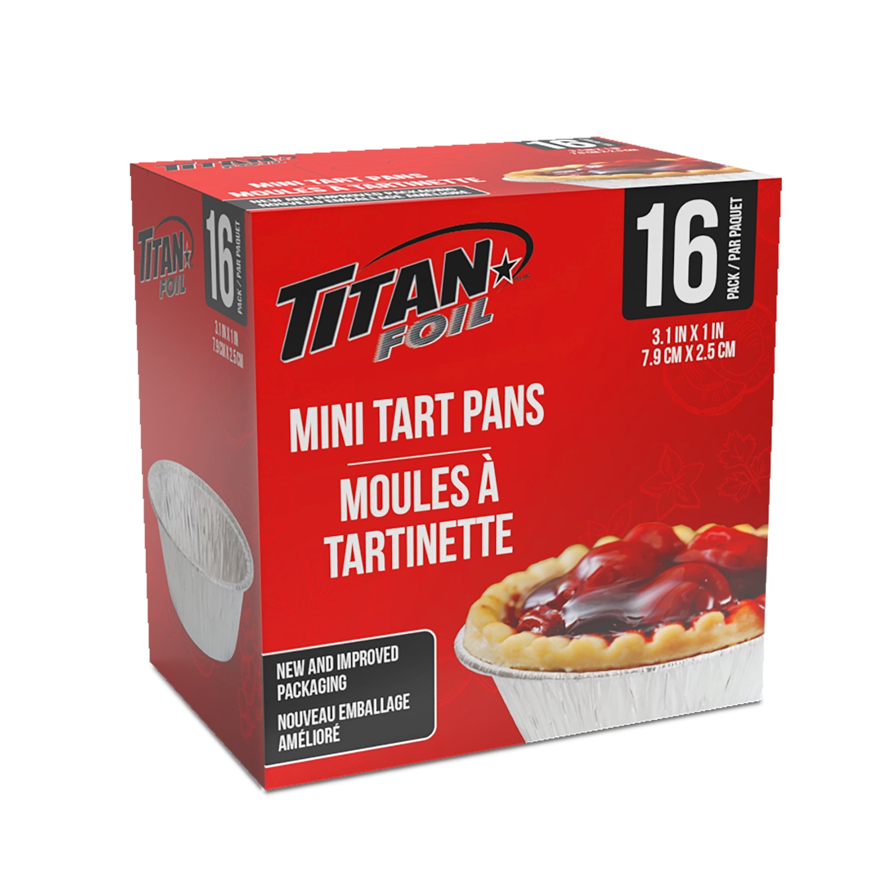 Titan 16 Aluminium Mini Tart Pans 2.5in