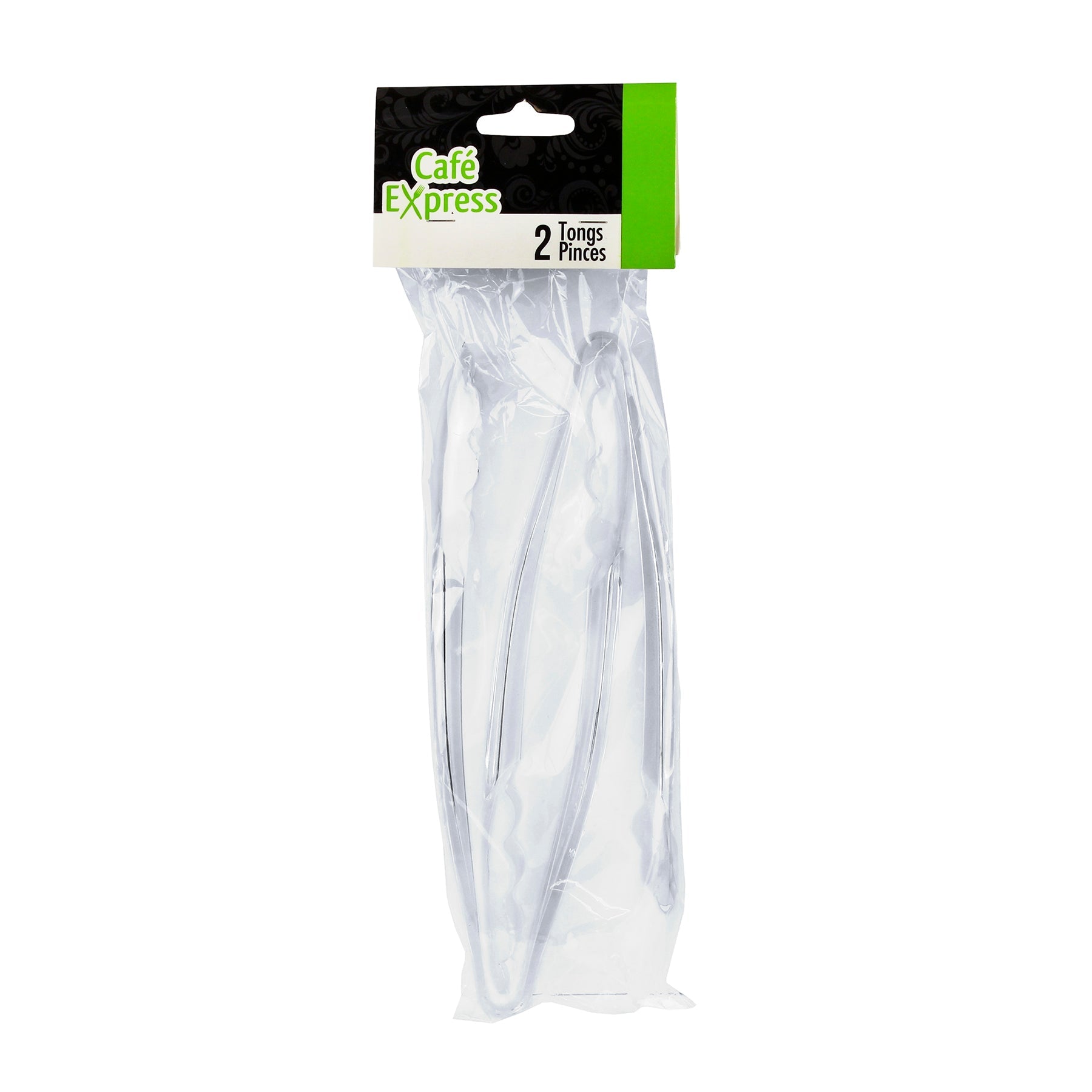Café Express 2 Tongs Clear Plastic 9in