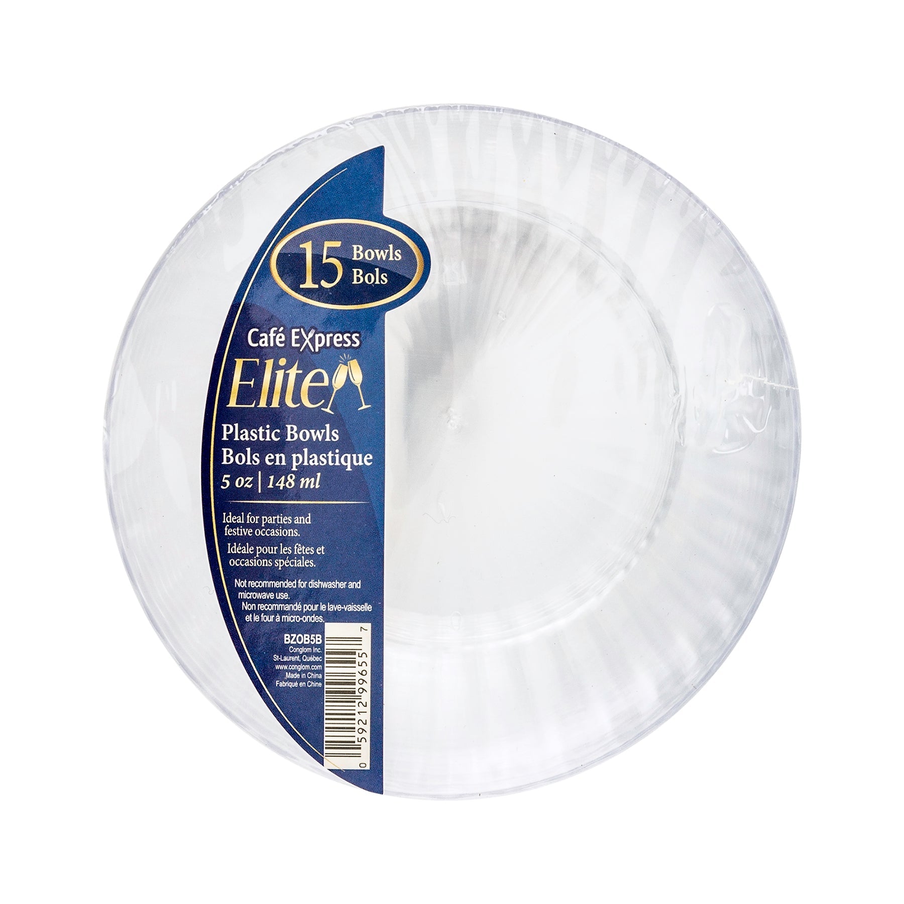 Café Express Elite 15 Clear Plastic Bowls 5oz