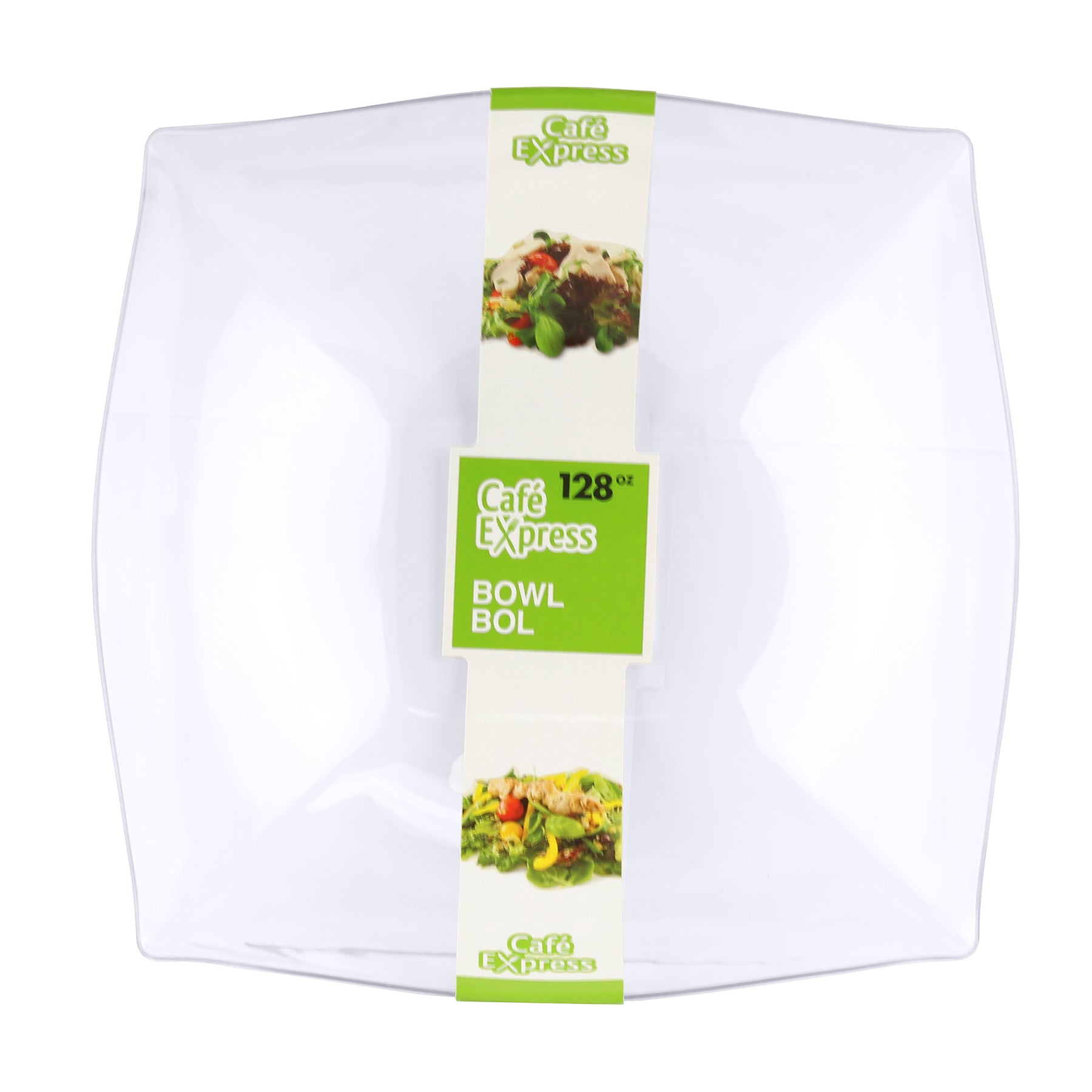 Café Express Square Bowl Clear Plastic 128oz