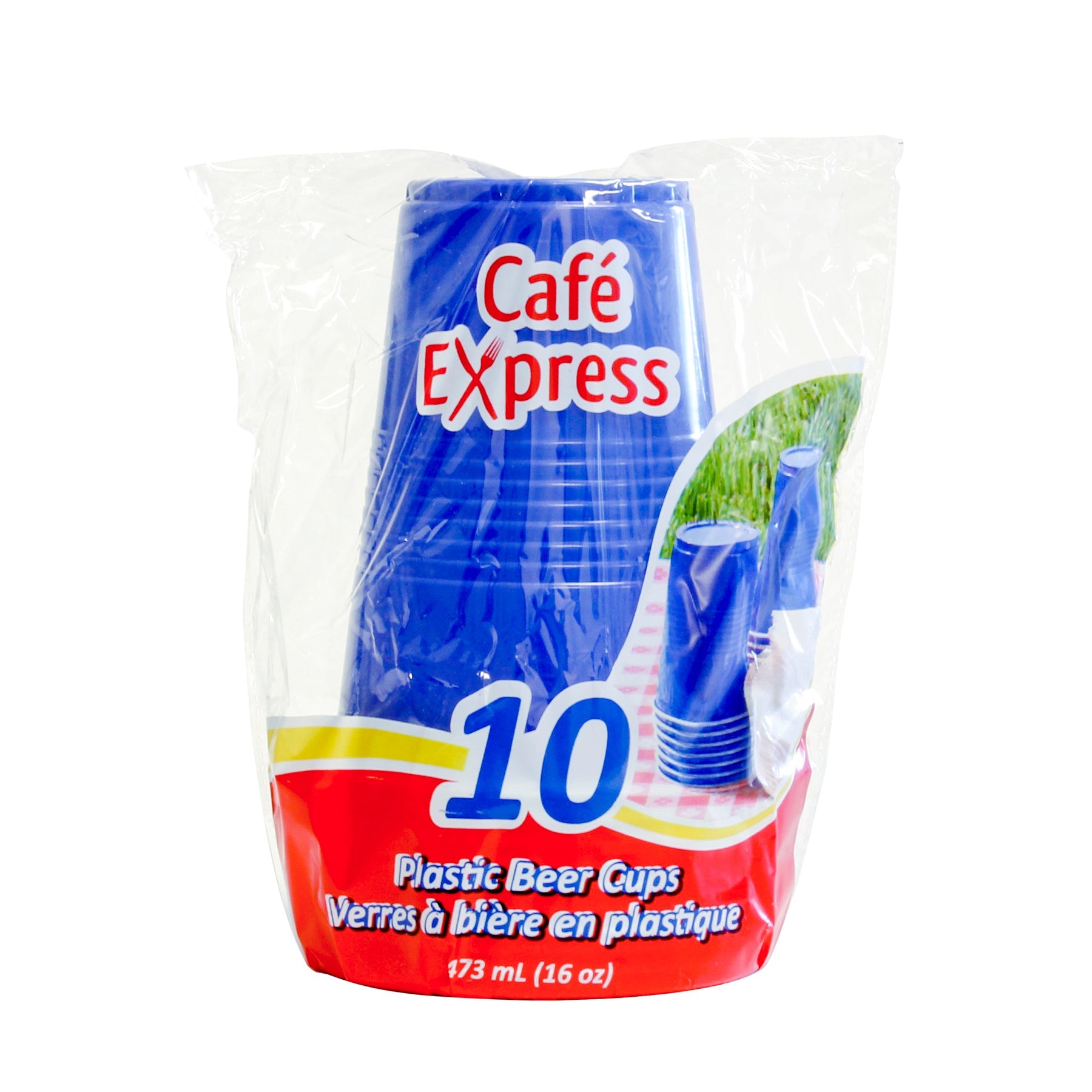 Café Express 10 Beer Cups Blue Plastic 16oz