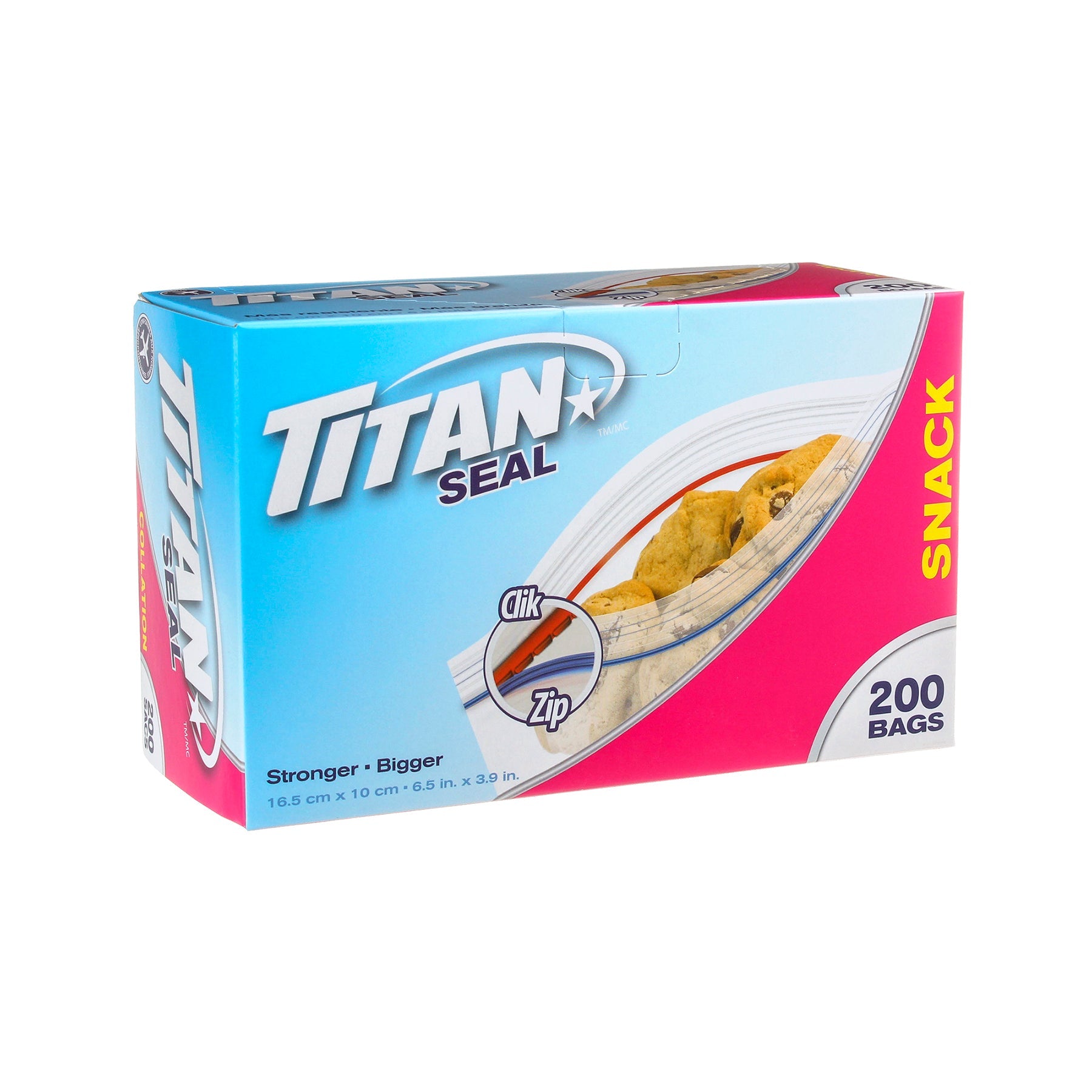 Titan 200 Zipper Snack Bags 6.5x3.9in