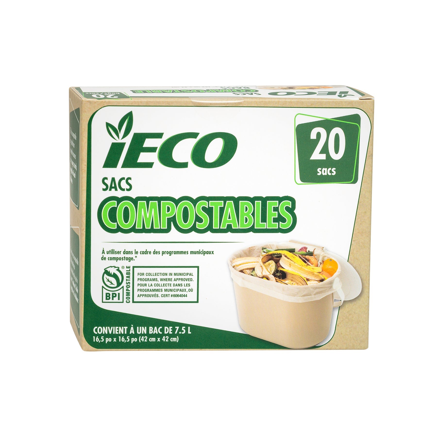 iEco 20 Compostable Bags 16.8x17.8in