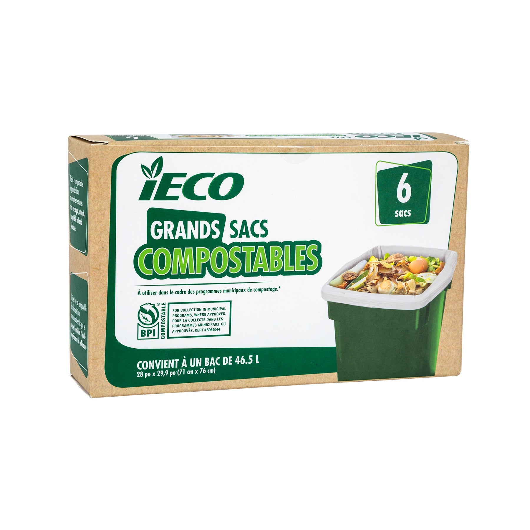 iEco 6 Tall Compostable Bags 28x29.9in