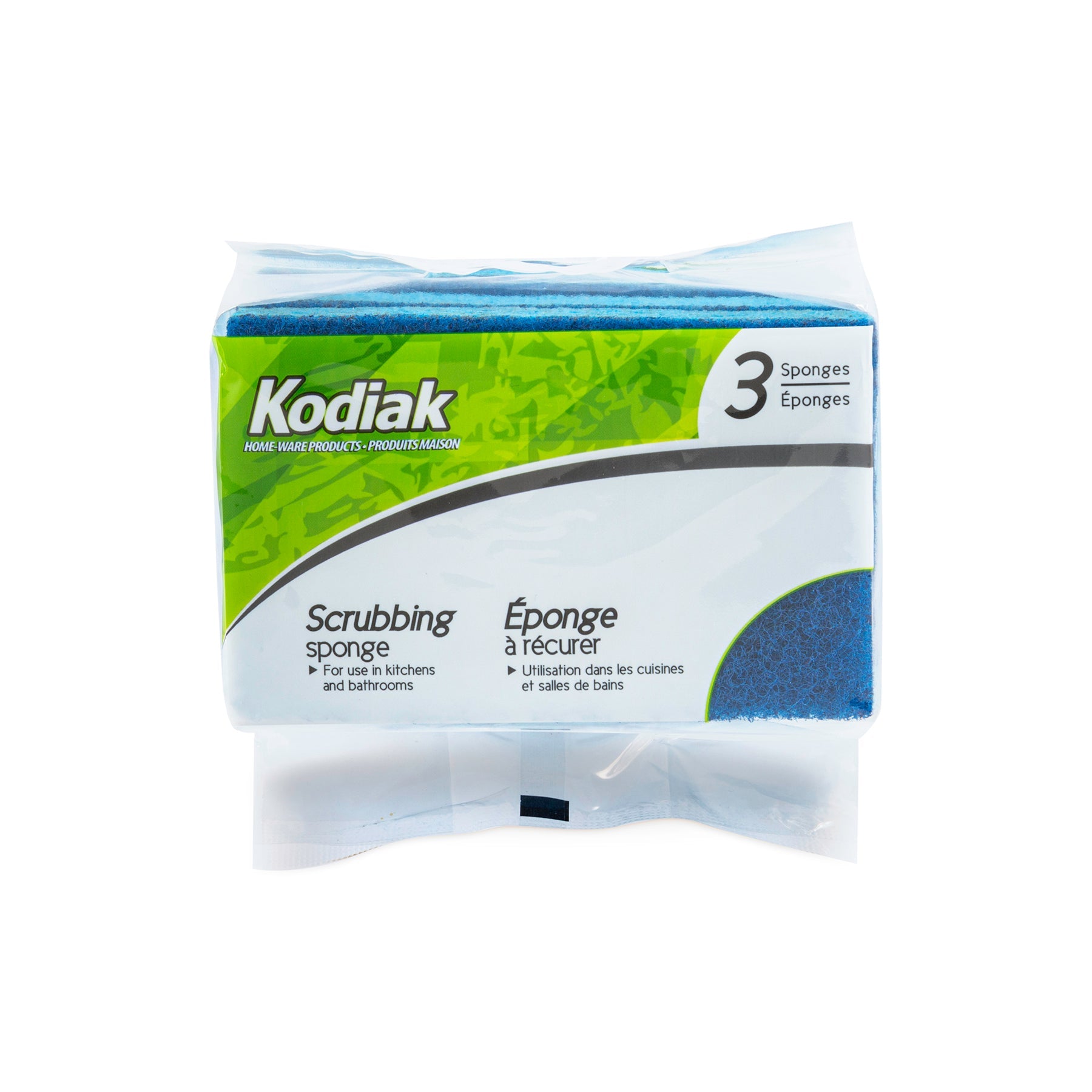 Kodiak 3 Scrubbing Sponges Blue 4.25x2.75in