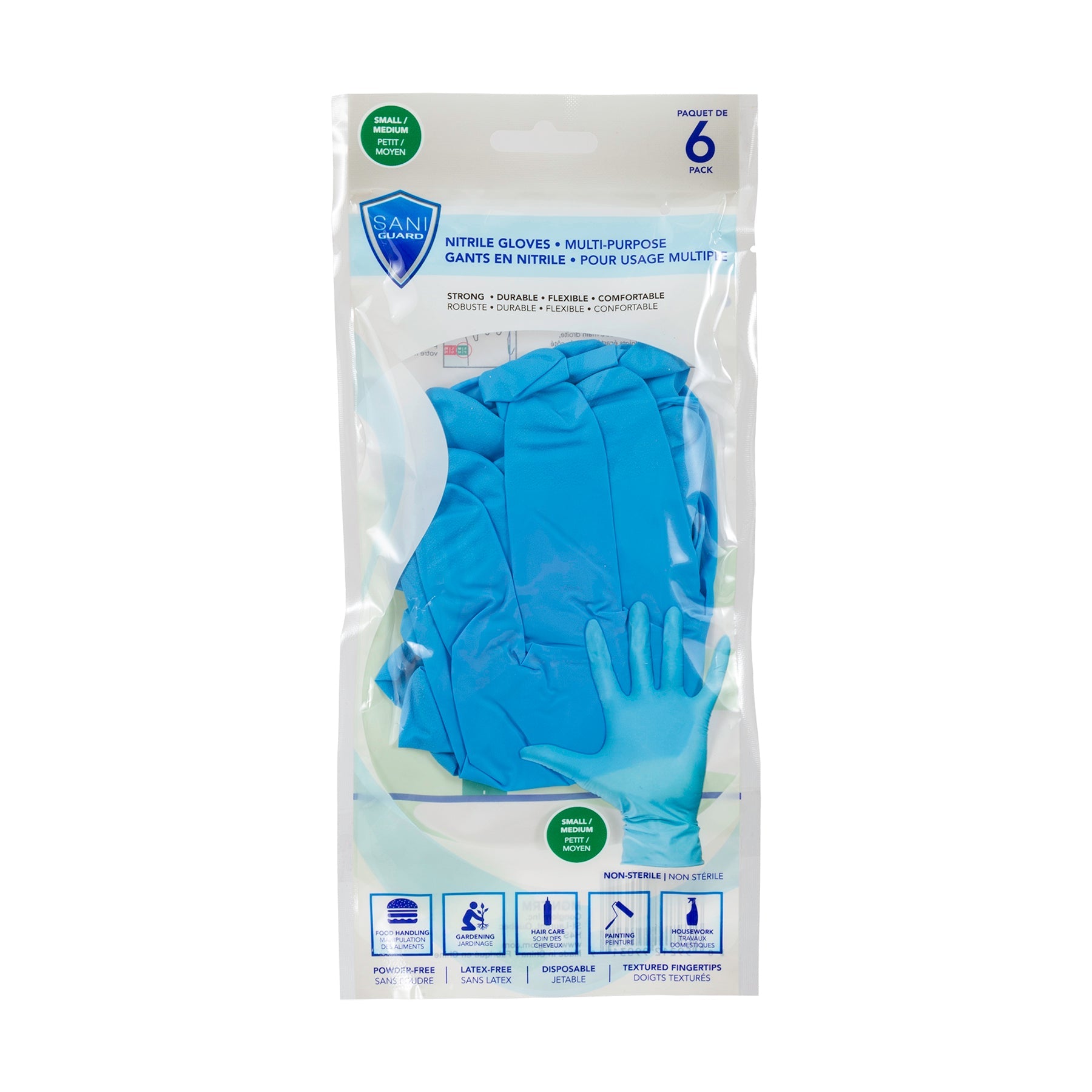 Sani-Guard 6 Blue Nitrille Gloves Medium