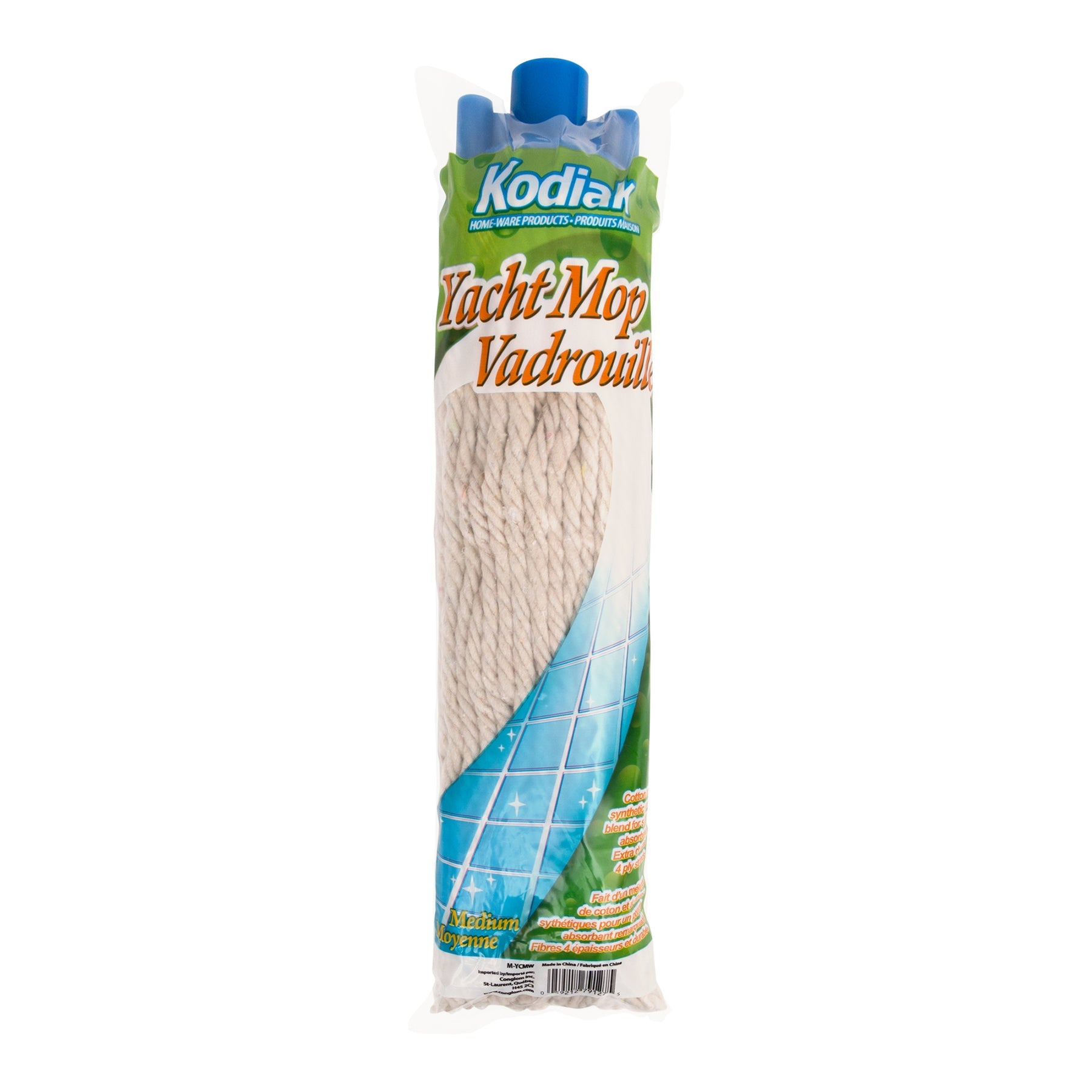 Kodiak Yatch Mop #12 White Cotton Medium 11in long 