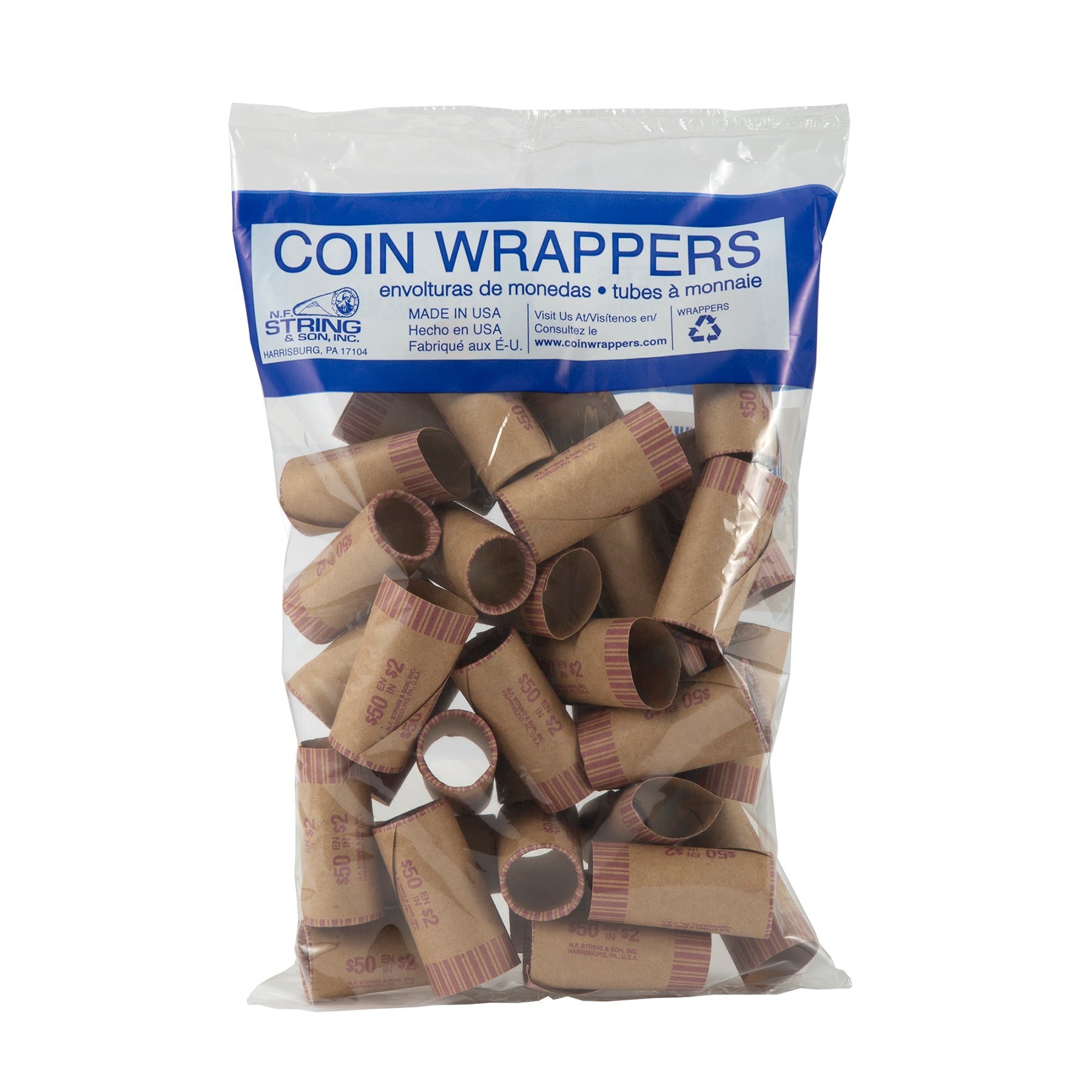 N.F. String 36 Paper Coin Wrappers $2.00